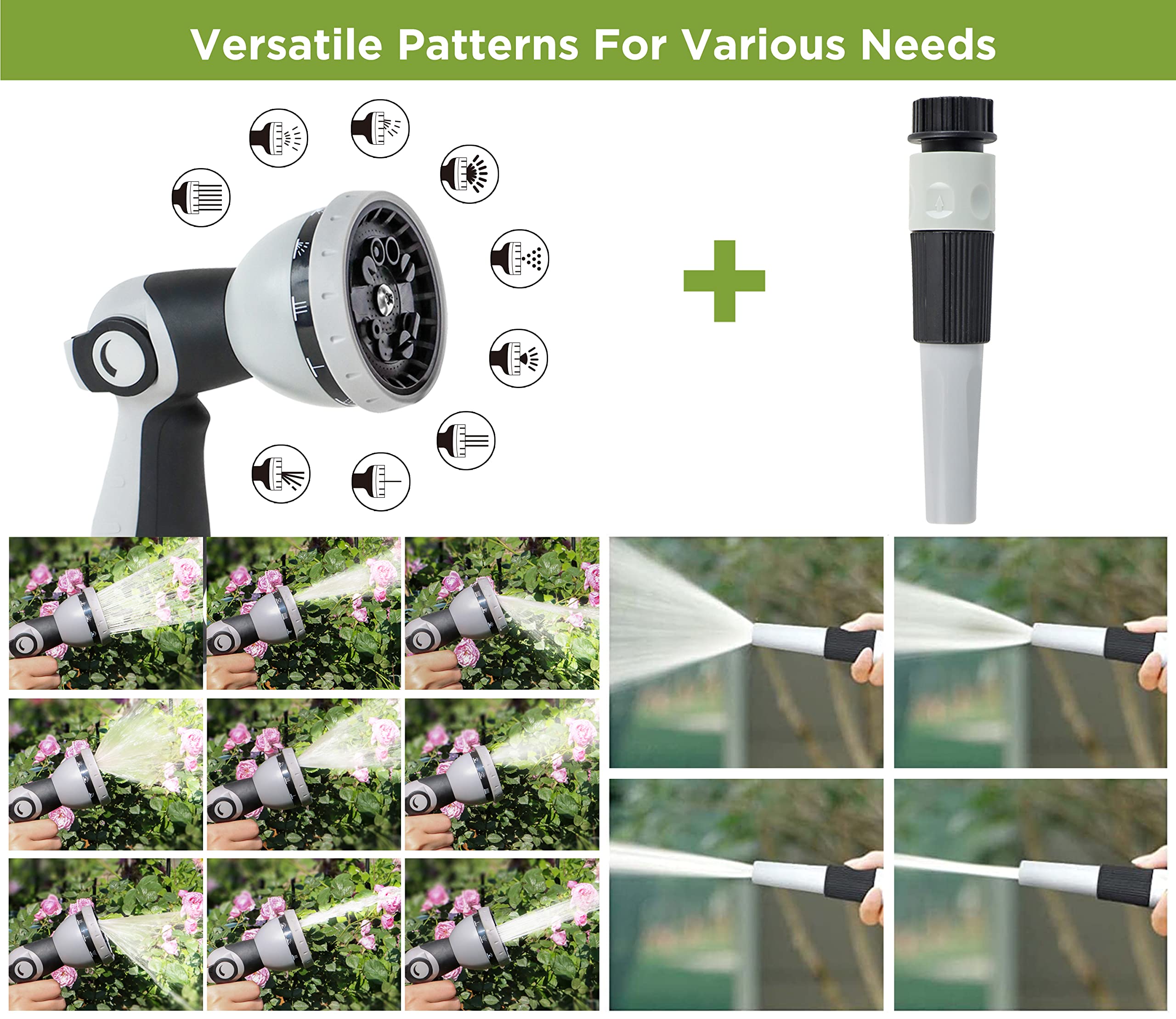 Tuyeho 100FT Retractable Garden Hose Reel - Heavy Duty Wall Mount Water Hose Reel with Auto Rewind System & 2 Nozzles - Perfect for Lawn Care, Car Washing, Pet Bathing & Outdoor Cleaning