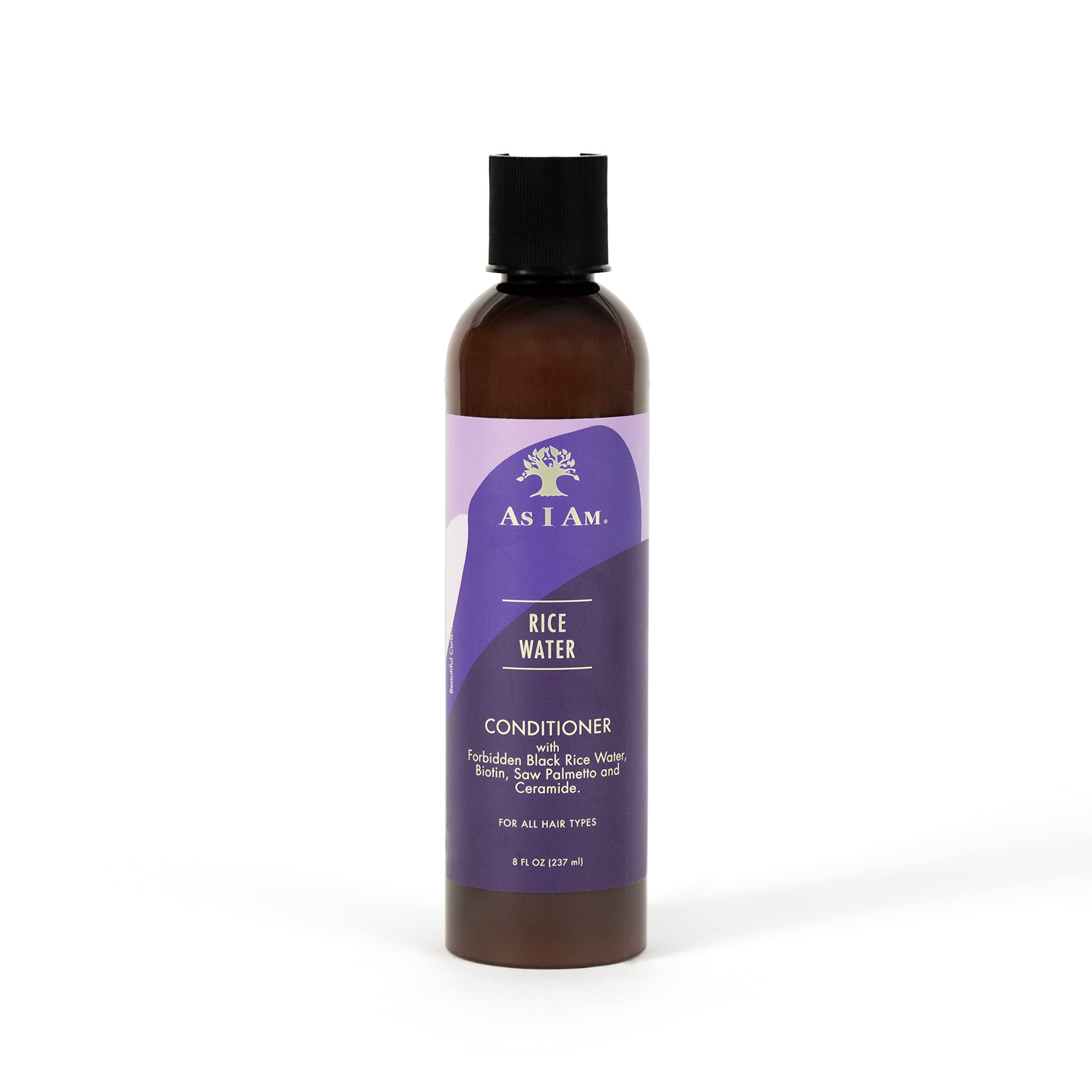 AS I AM Rice Water Conditioner 8oz - Hydrating & Strengthening Hair Treatment for Curly, Coily & Natural Hair - Perfect for Daily Use & Deep Conditioning
