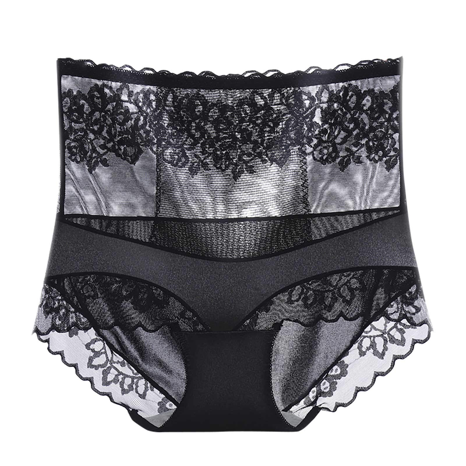 Sexy Lace High Waisted Women's Underwear - Breathable Mesh Briefs for Plus Size - Perfect for Date Night & Sensual Occasions