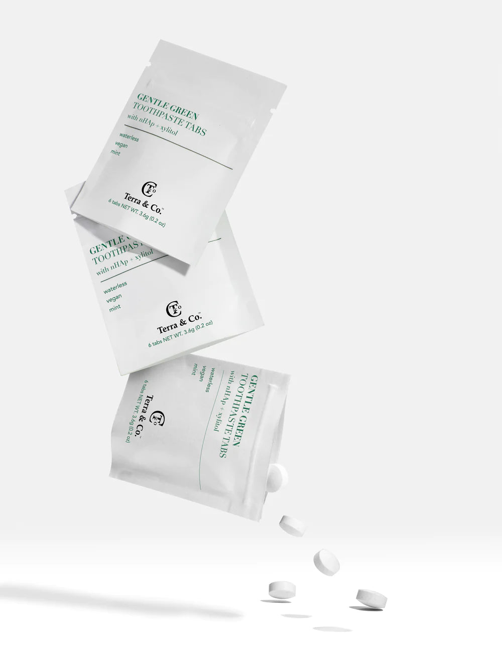 Eco-Friendly Green Toothpaste Tabs for Sensitive Teeth - Natural Mint Flavor for Fresh Breath | Perfect for Travel & Zero-Waste Lifestyle