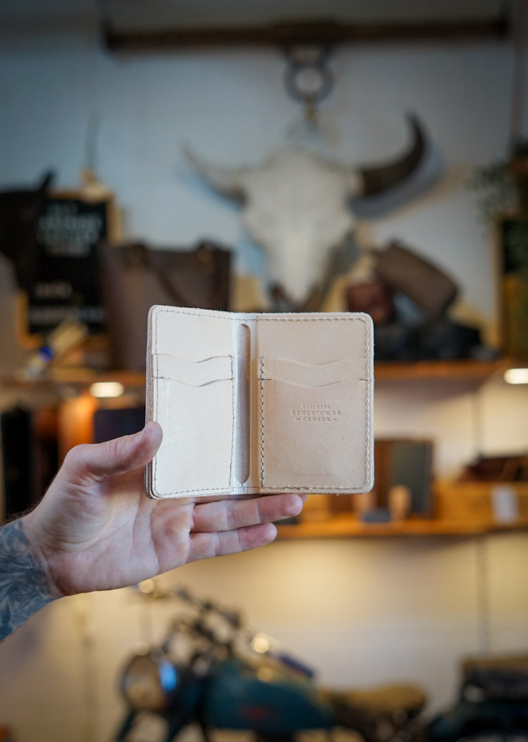 Mini Trucker Wallet - Genuine Vegetable Tanned Leather Slim Bifold Wallet for Men | Perfect for Everyday Carry, Travel & Minimalist Lifestyle