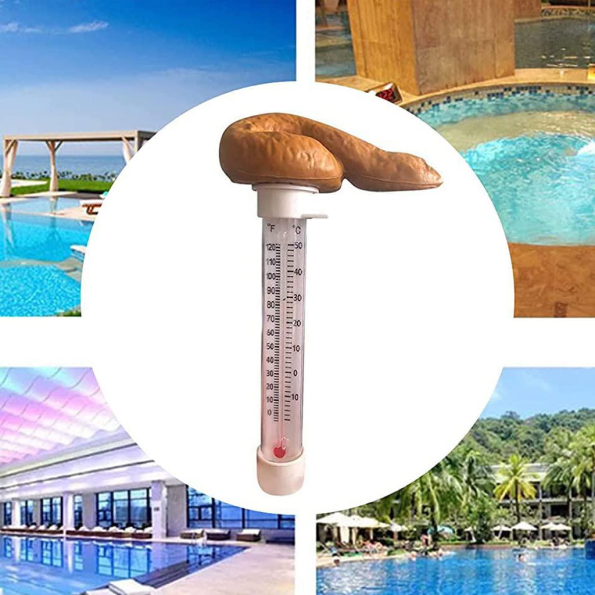 Floating Pool Thermometer for Swimming Pools, Spas & Hot Tubs - Water Temperature Gauge with Fun Prank Design - Perfect for Backyard Pools, Jacuzzis and Summer Water Activities