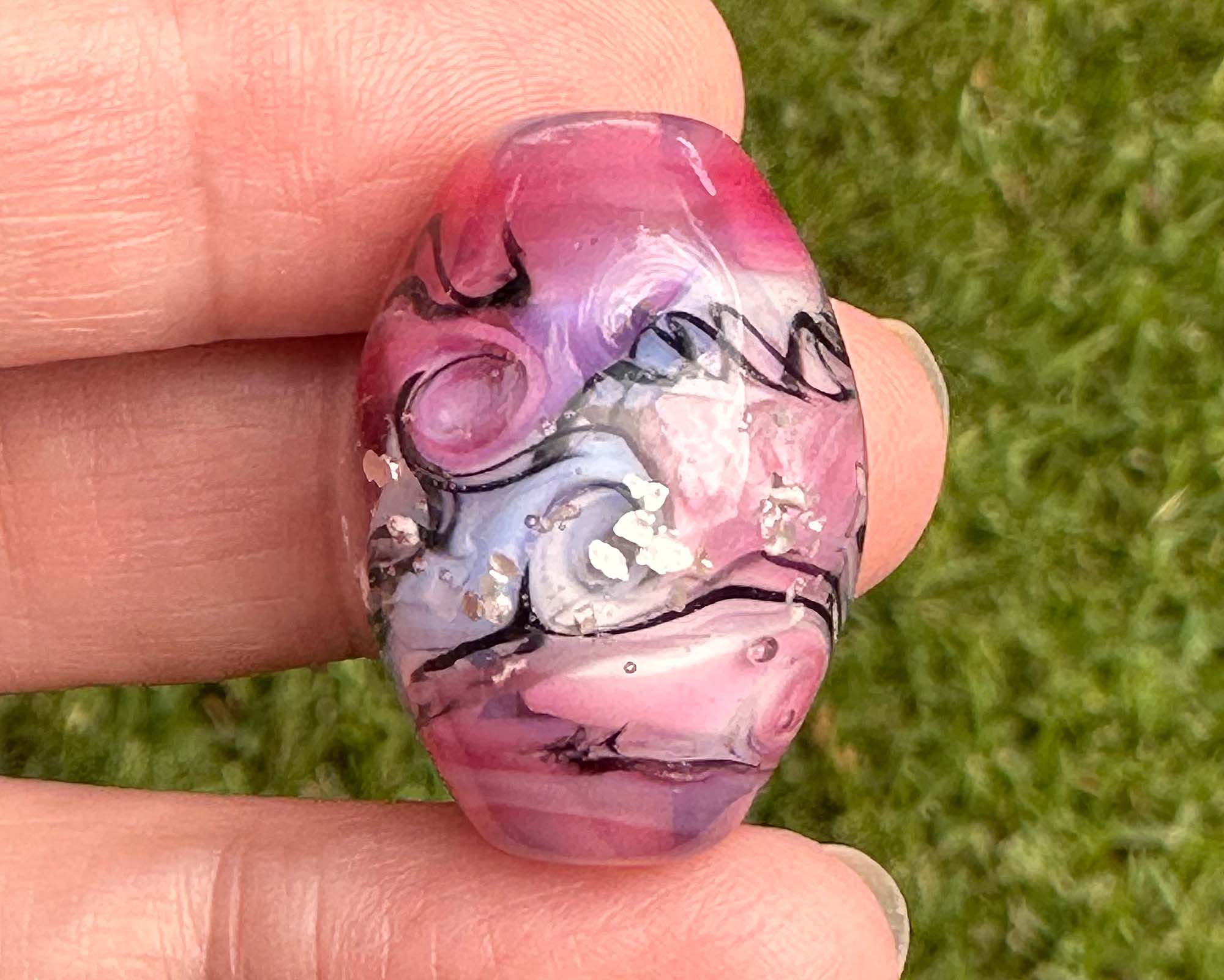 Pink Fantasy Lampwork Focal Bead - Handmade Glass Bead for Jewelry Making, DIY Crafts, Bracelets & Necklaces - Perfect for Beading Projects, Gift Making and Artistic Creations