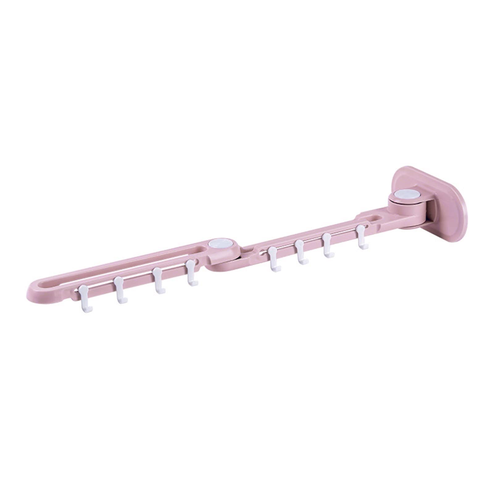 180 Degree Rotating Wall Mounted Organizer - Reheyre Punch-Free Storage Rack for Kitchen & Bathroom | Space-Saving Cabinet Utensil Holder & Hanger Hook (Pink) | Perfect for Small Spaces, Apartment Living & Closet Organization