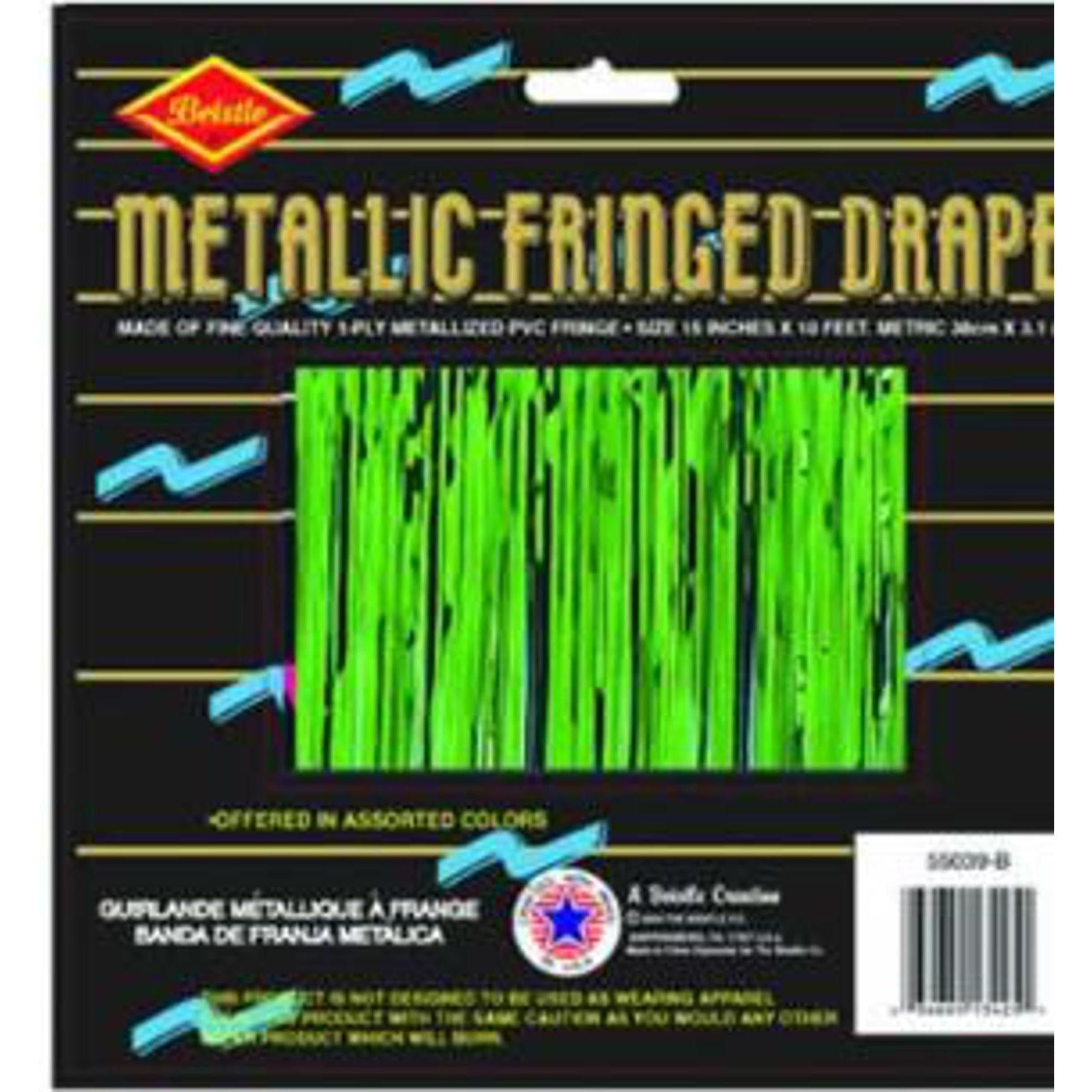 15x10 Feet Green Fringe Drape - 1 Ply Party Decorations for Weddings, Events & Stage Backdrops