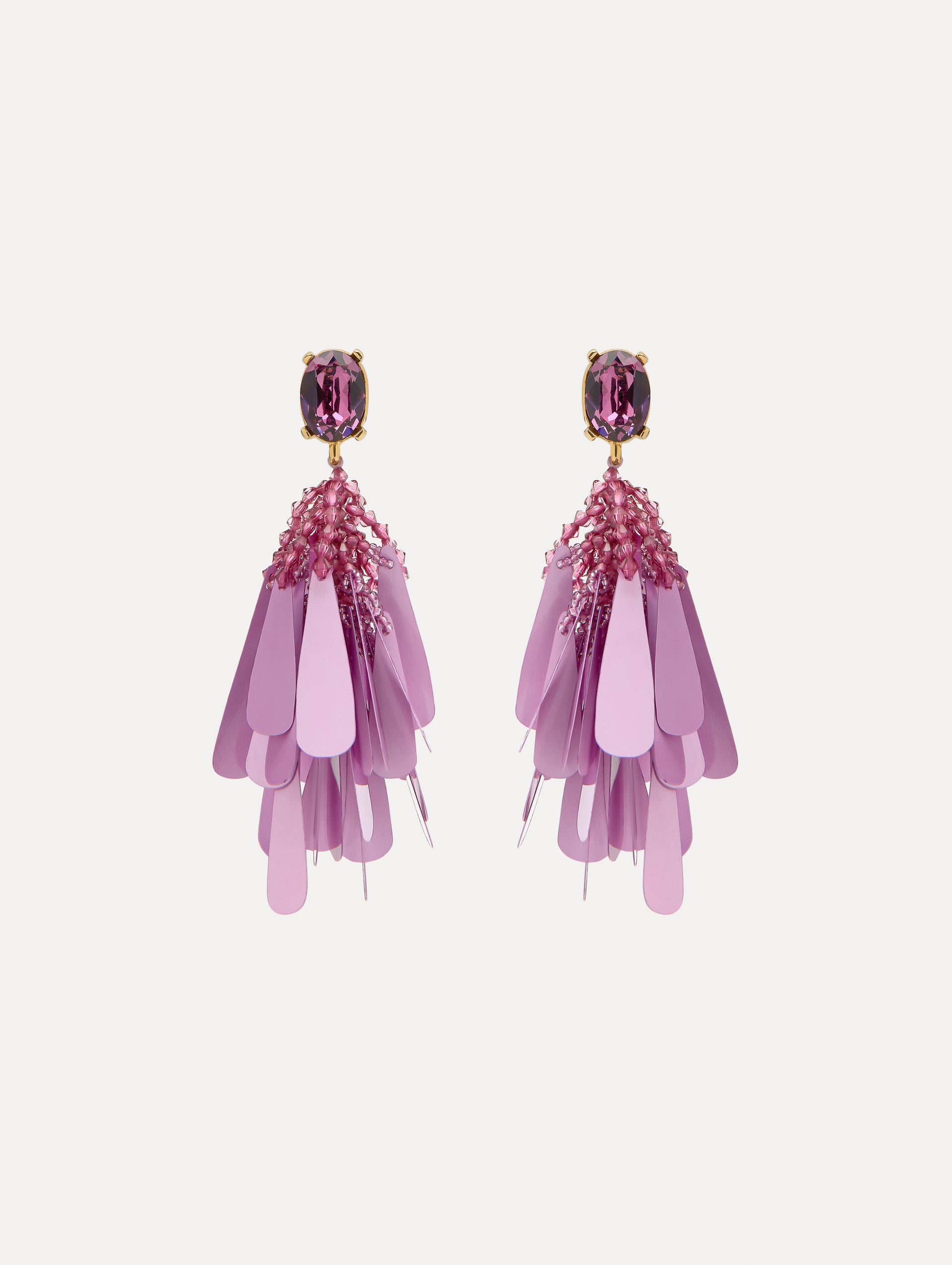 Sparkly Sequin Petal Clip-On Earrings for Women - Fashion Statement Accessories for Parties, Weddings & Special Occasions