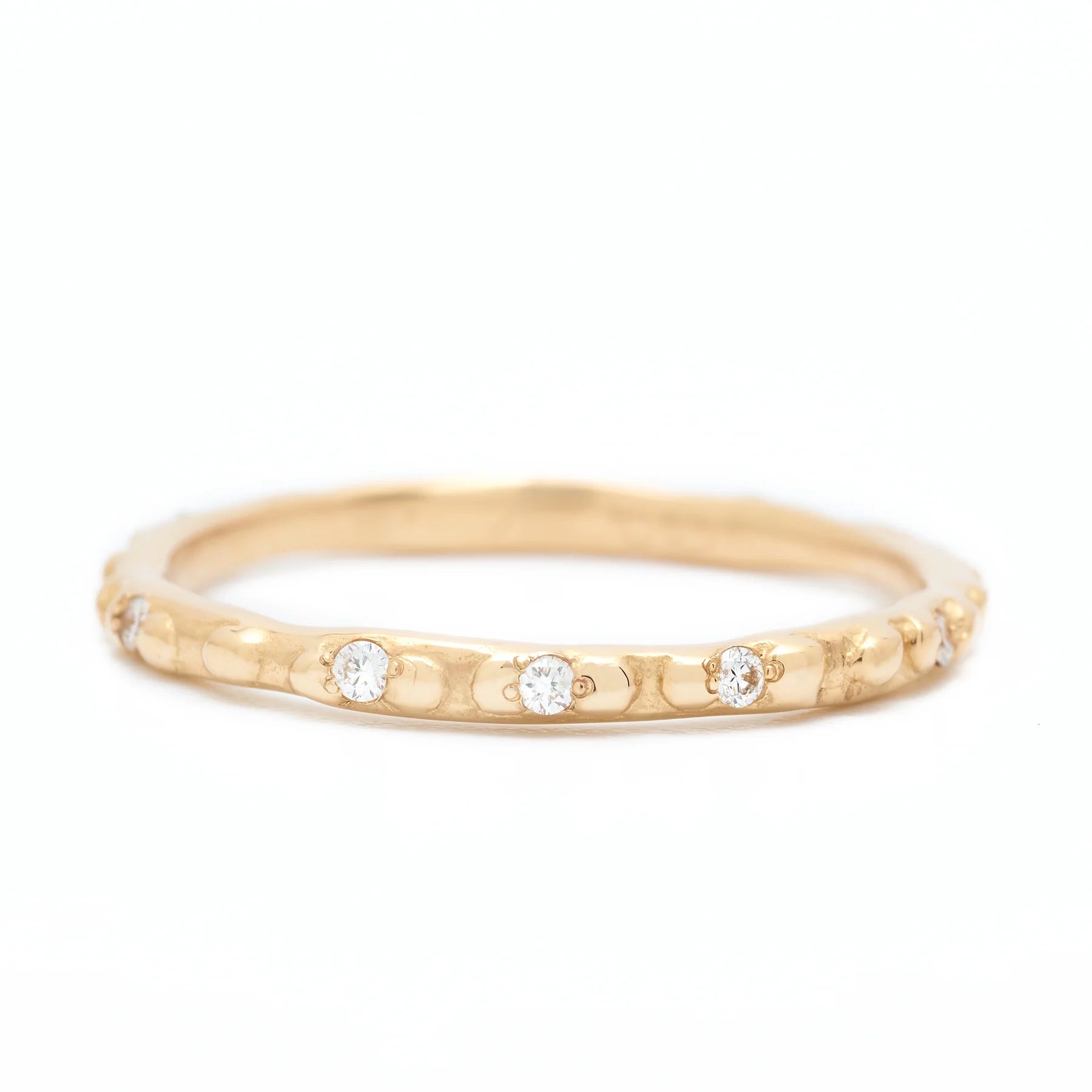 9 Diamond Dotty Ring for Women - Elegant Stackable Band for Engagement, Anniversary & Everyday Wear