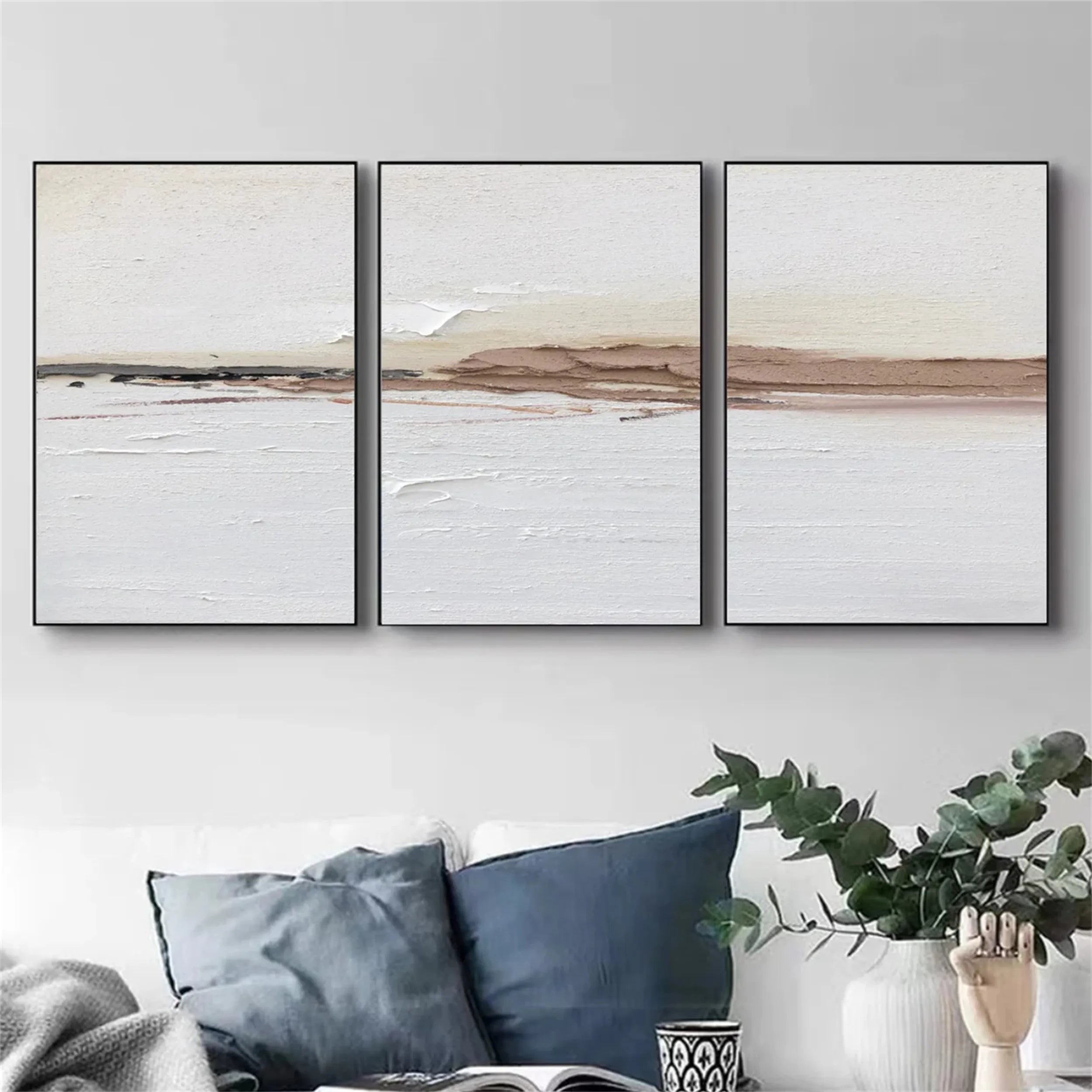 Abstract Tranquility Set of 3 Wall Art Prints - Modern Minimalist Home Decor for Living Room, Bedroom & Office - #AB138