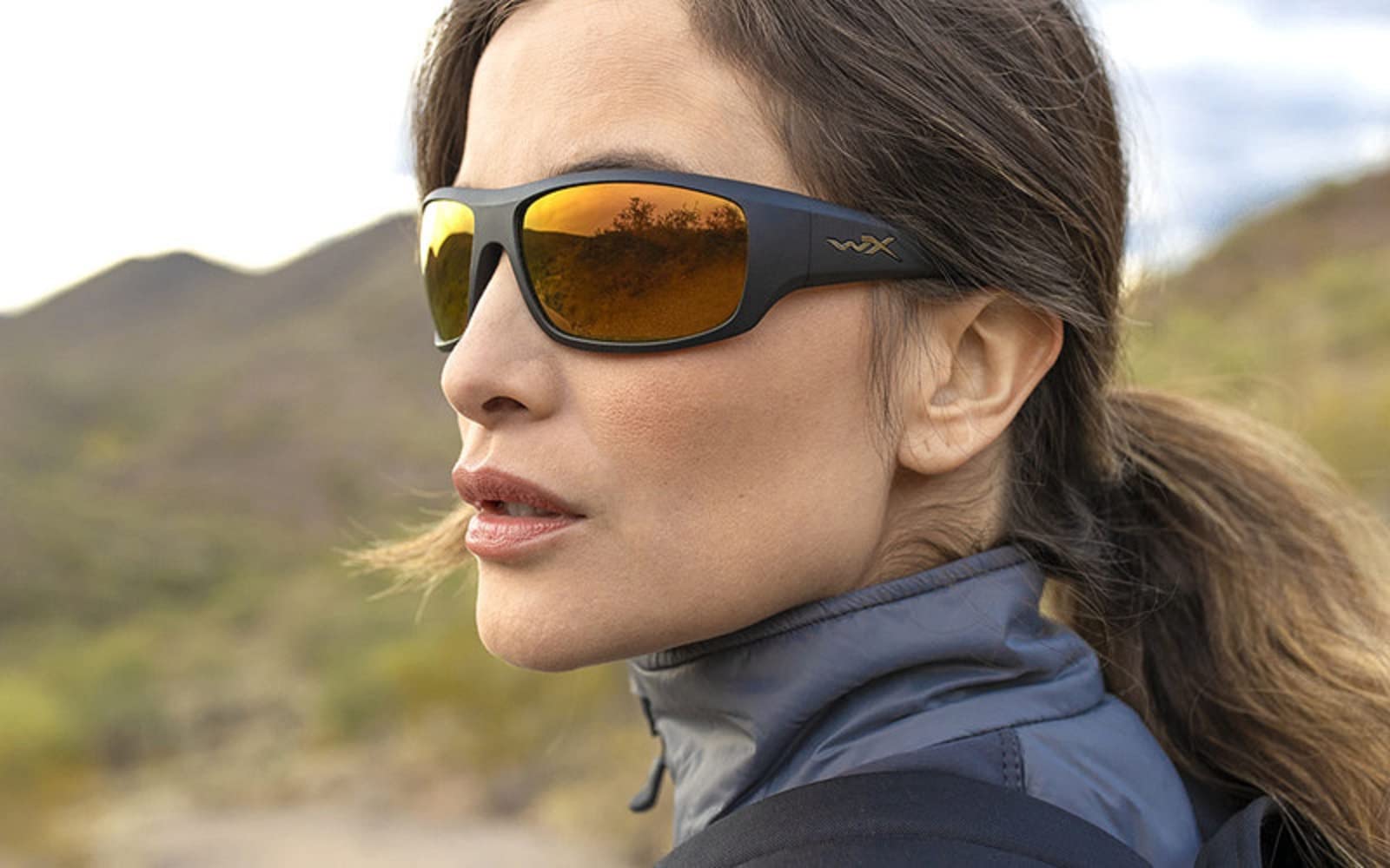 **Wiley X WX Omega Captivate Polarized Sunglasses – UV Protection Safety Glasses for Men & Women – Matte Black Frames with Bronze Mirror Lenses – Ideal for Shooting, Fishing, Biking & Extreme Sports**    *(Use Case: Perfect for outdoor activities, driving, and sports enthusiasts seeking durable, high-performance eyewear.)*