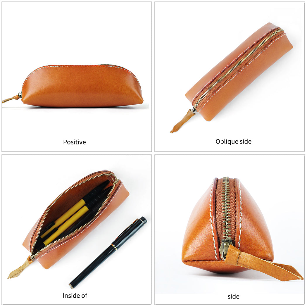 Handmade Unisex Leather Glasses Case & Pen Holder - Premium Eyewear and Writing Accessories Organizer for Travel, Office, and Daily Use