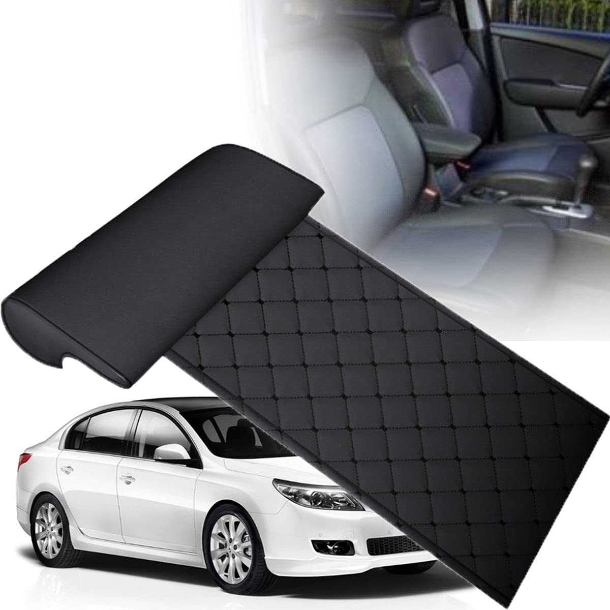 **Car Leg Support Pillow - Comfortable Seat Cushion & Elevated Leg Rest for Pain Relief - Ideal for Long-Distance Driving, Travel & Office Use - Black Diamond Design**
