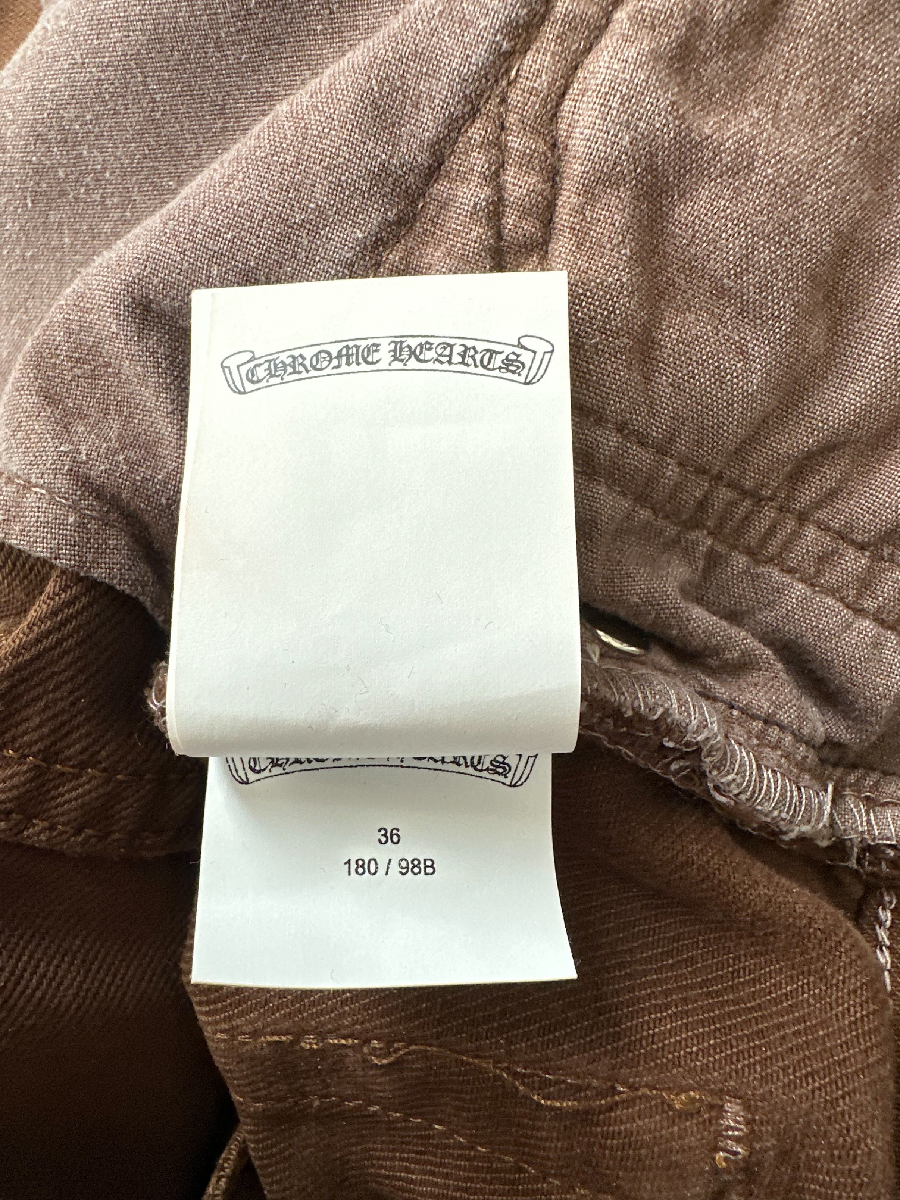 Chrome Hearts x Levi's Brown Exclusive Cross Patch Jeans for Men & Women | Limited Edition NYFW Collaboration | Perfect for Streetwear, Fashion Shows & Casual Outfits