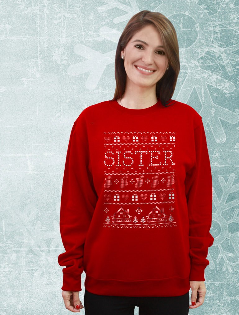 Funny Ugly Christmas Sweater for Women - Tstars Sister Holiday Gift - Perfect for Christmas Parties & Family Gatherings