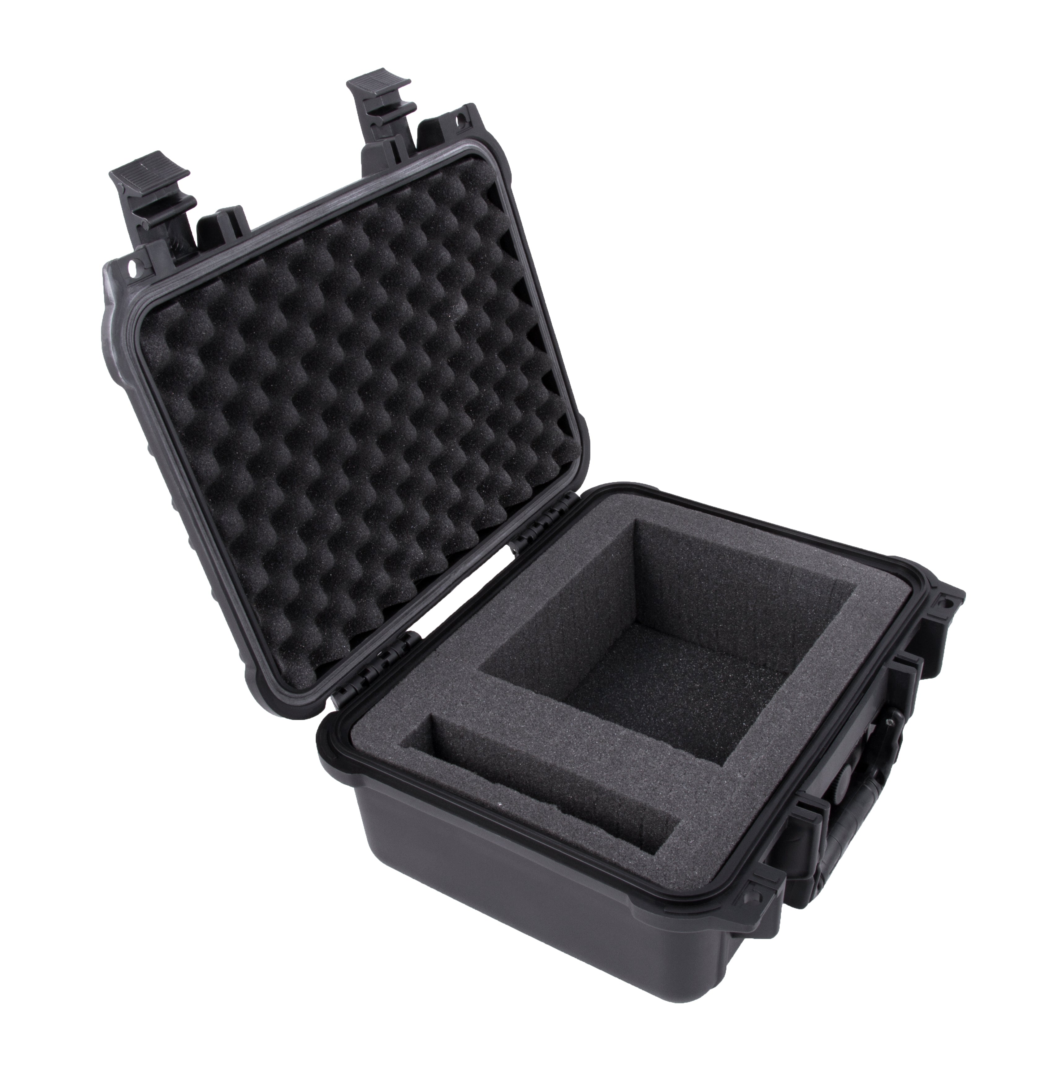 CASEMATIX 10 Waterproof Hard Travel Case with Padlock Rings & Customizable Foam - Fits Accessories up to 8.5 x 6 x 3.25 Inches - Perfect for Camera Gear, Tools, Electronics & Travel Essentials