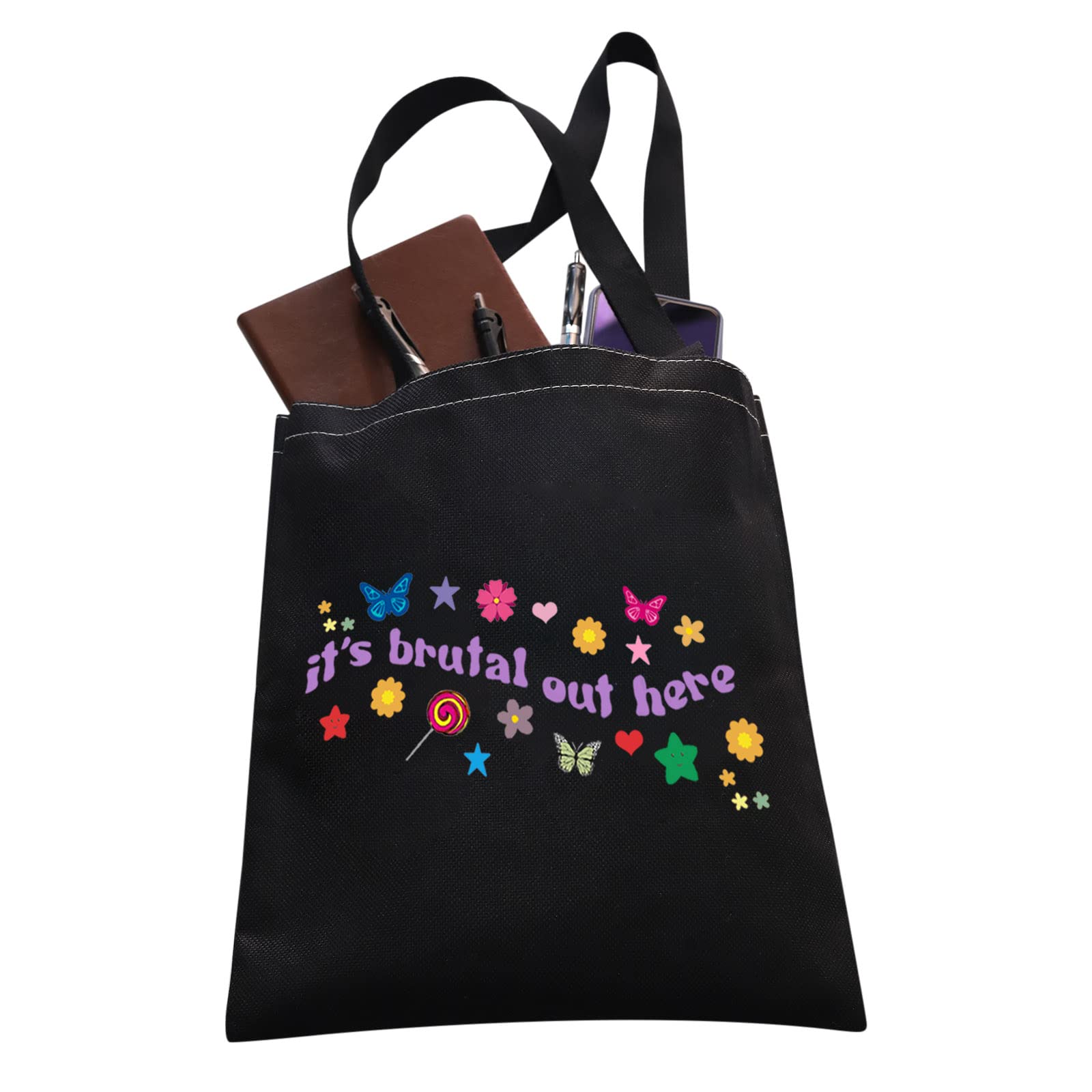 XYANFA Singer Themed Makeup Bag - Music Lover Cosmetic Pouch for Girls & Women - Perfect Fan Gift for Concerts, Tours & Backstage (Brutal Out Here Tote Bag Design)