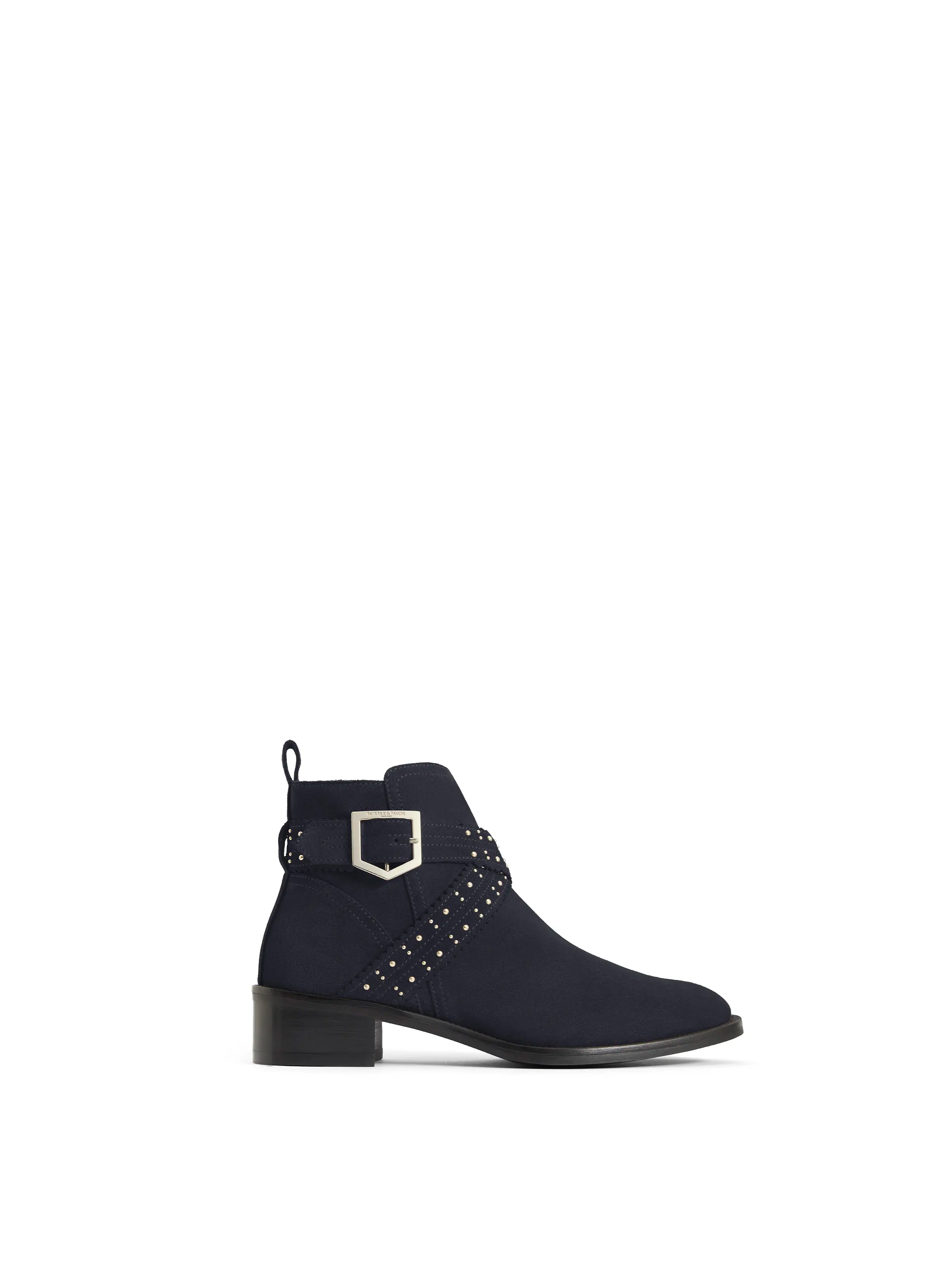 Frimley Navy Suede Boots for Women - Waterproof & Comfortable Ankle Boots for Fall & Winter - Perfect for Hiking, Walking & Outdoor Activities