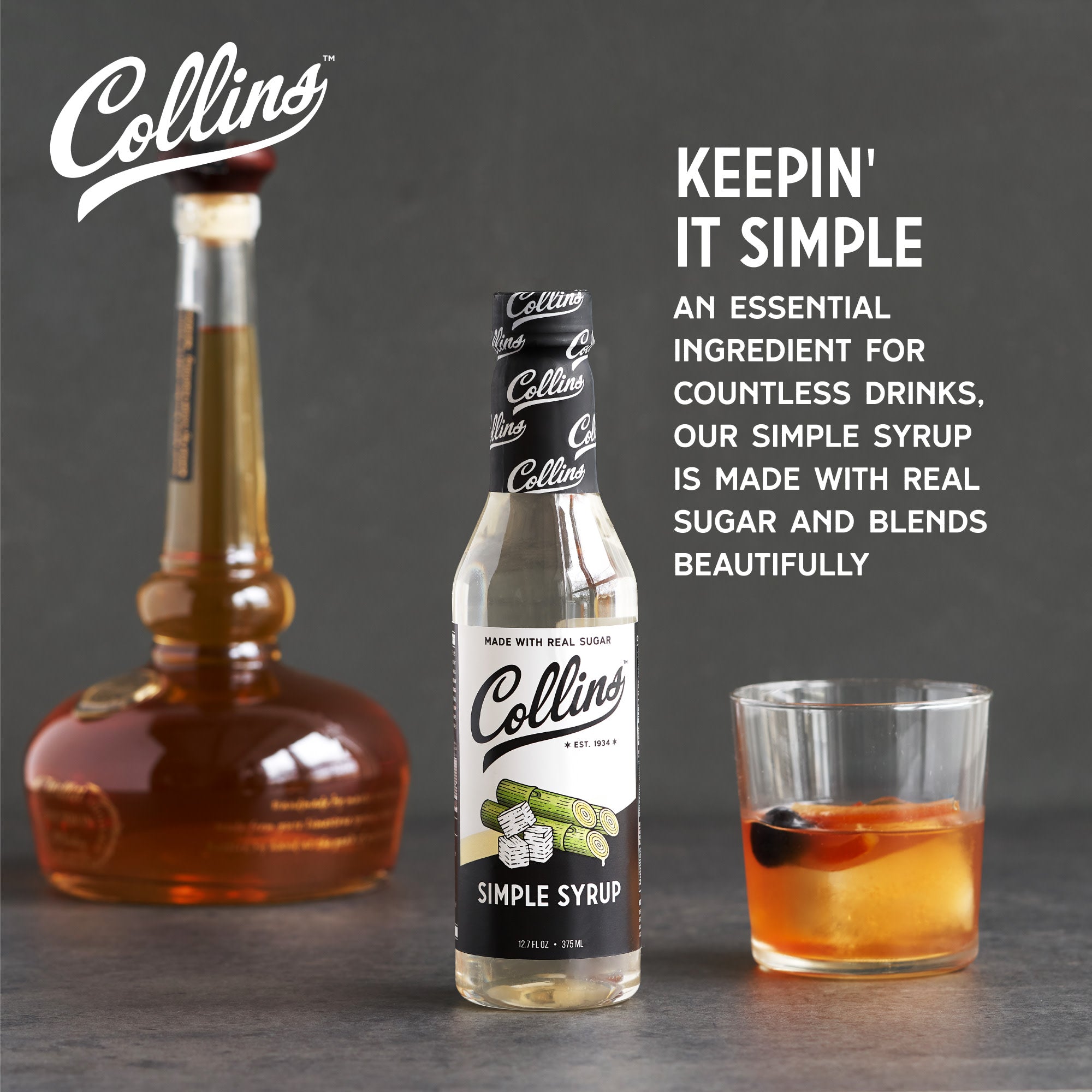 Premium Simple Syrup 12.7 oz (375ml) - Pure Cane Sugar Syrup for Cocktails, Coffee, Tea & Baking - Perfect for Bartenders, Baristas & Home Chefs