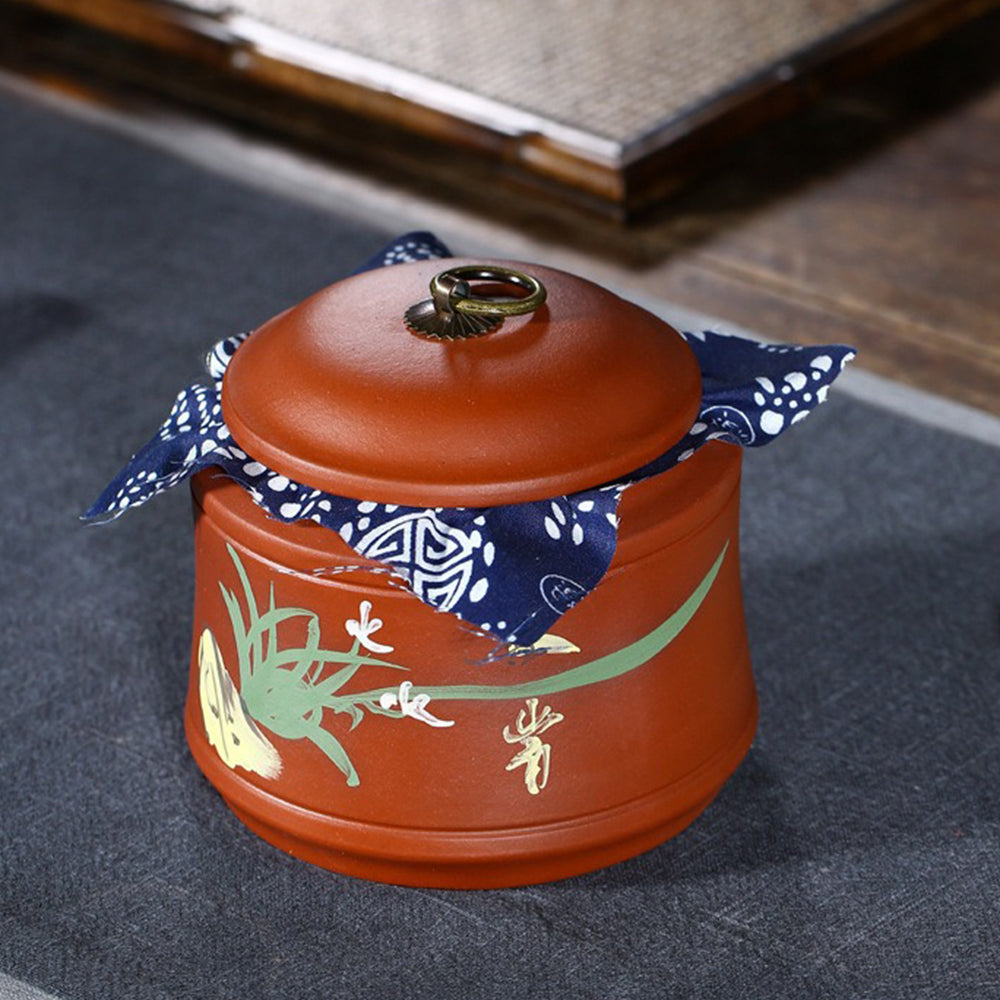 Premium Yixing Purple Clay Tea Caddy for Orchid Tea - Handcrafted Chinese Tea Storage Container for Loose Leaf Tea - Perfect for Home, Office & Tea Ceremony Use