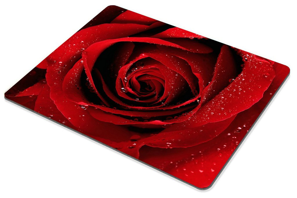 Premium Smooffly Flower Gaming Mouse Pad - Red Rose with Water Droplets Design, Non-Slip Rubber Base, Large Rectangle Mouse Mat for PC, Laptop, Office & Gaming Setup - Perfect for Work, Gaming & Home Office Use