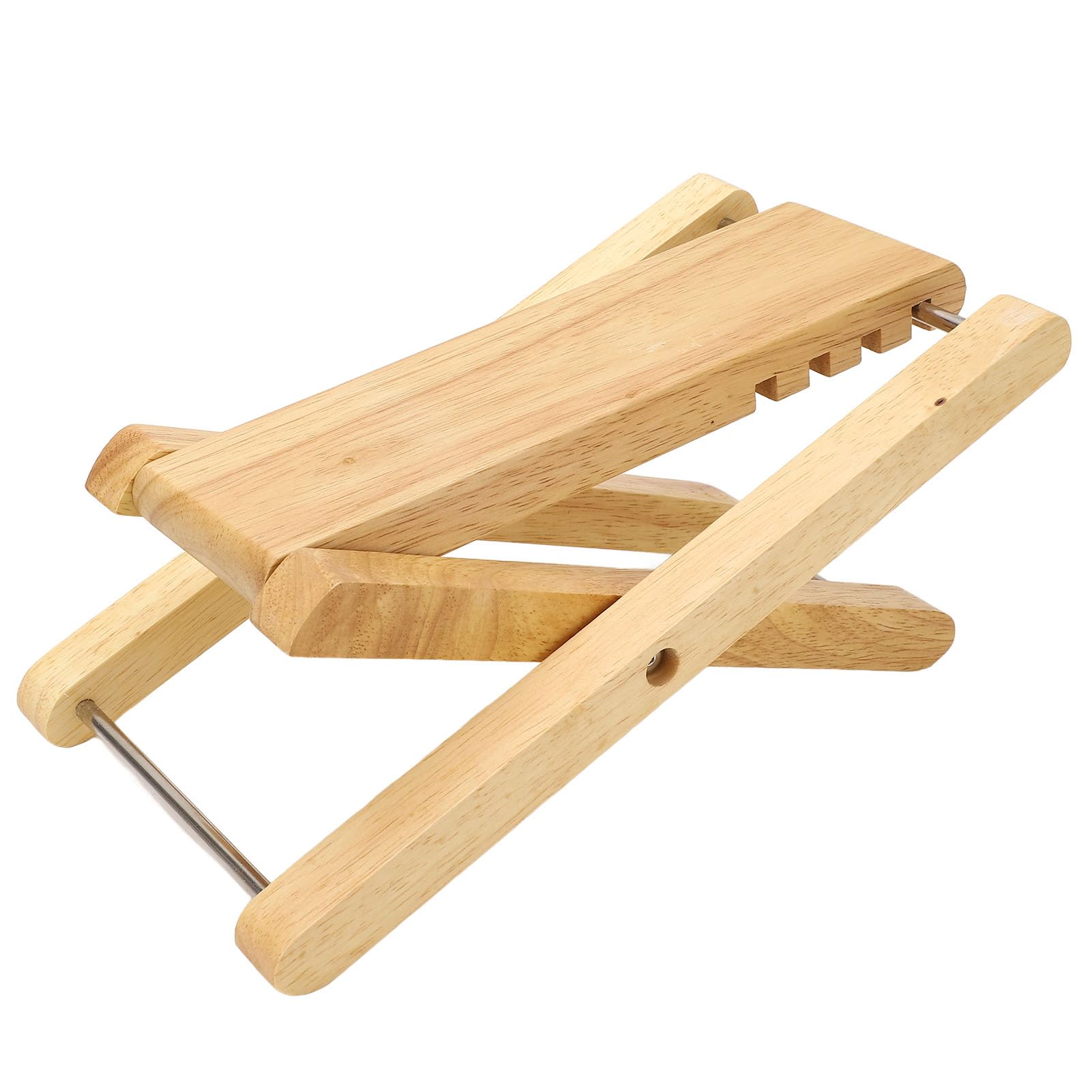 Adjustable Bamboo Guitar Footstool - Foldable 4-Position Height Guitar Foot Rest for Musicians & Instrument Players - Perfect for Acoustic, Classical & Electric Guitar Practice