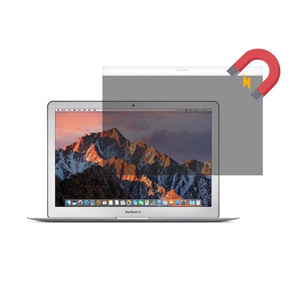 AMZER Magnetic Privacy Screen Protector for MacBook Air 13.3 inch (2012-2017 Models A1466/A1369) - Anti-Spy Computer Filter for Office, Banking & Public Use