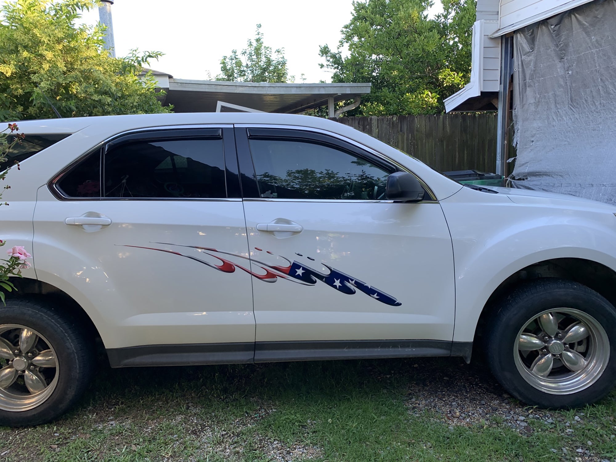 American Flag Vinyl Car Decals - Patriotic Side Window Stickers for Trucks & SUVs - Perfect for 4th of July, Veterans Day & Tailgating Events