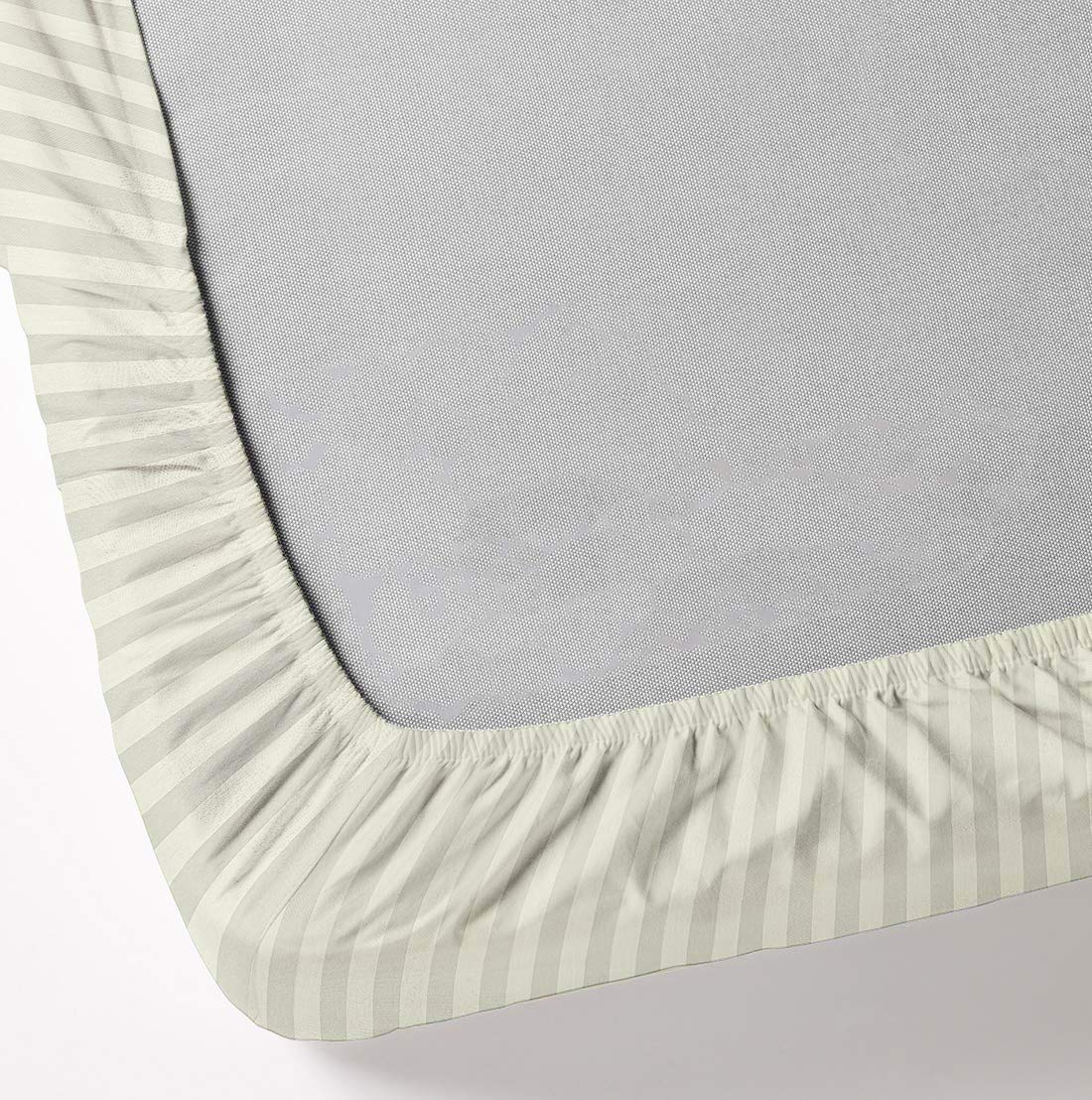 Premium 4-Piece Extra Long Twin XL Sheets Set - 100% Egyptian Cotton, Ivory Stripe - Perfect for Dorm Rooms & College Bedding - 9