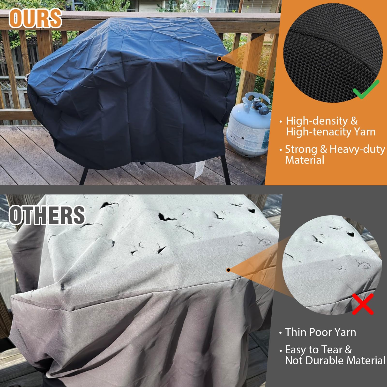 Heavy Duty 600D Waterproof Grill Cover for Blackstone 22 & 17 Inch Griddle with Hood - Rip-Proof, Fade Resistant, Adventure Ready with Straps - Perfect for Outdoor Cooking, Camping & Backyard BBQs