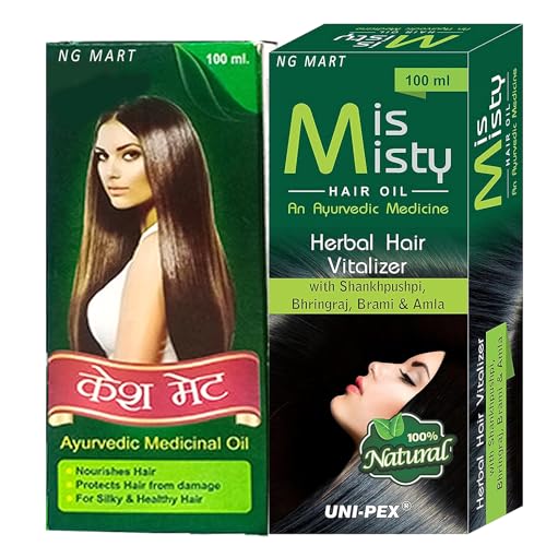 NEW Misty Hair Oil & Keshmate Herbal Hair Oil for Hair Growth - Pack of 1 | Natural Hair Care Treatment for Thicker, Longer & Healthier Hair | Perfect for Daily Use, Scalp Massage & Hair Repair