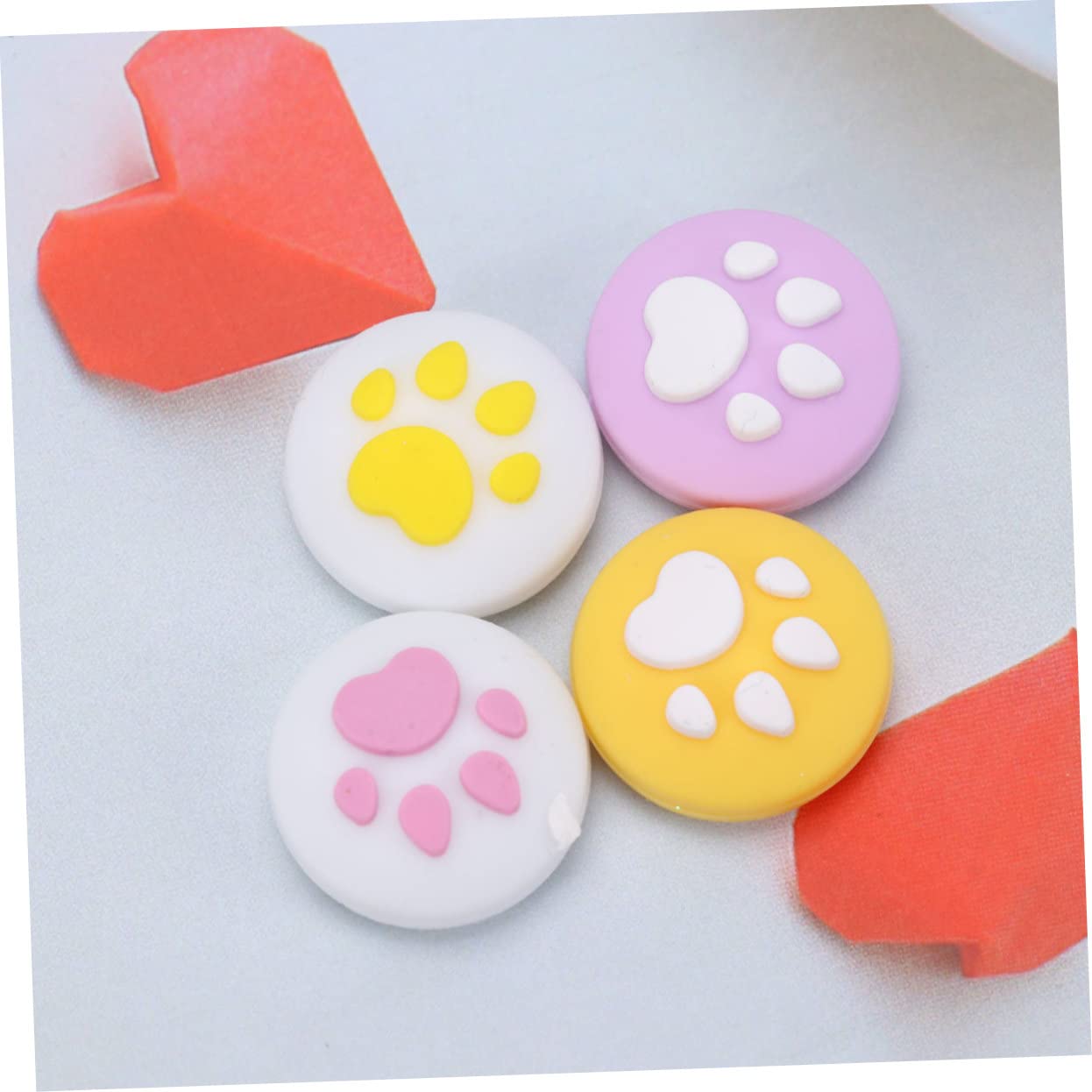 12 Pcs Silicone Joystick Thumb Grips - Cat Paw Design Non-Slip Controller Caps for Gaming Consoles (PS5, Xbox, Switch) - Perfect for Long Gaming Sessions & Enhanced Grip Comfort