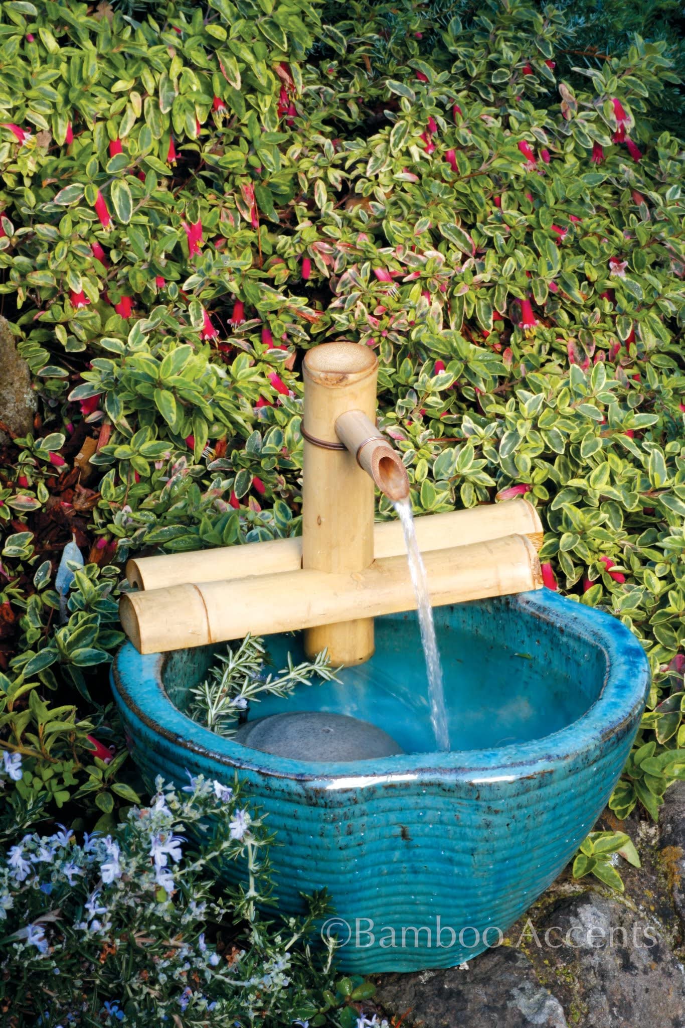 Bamboo Zen Garden Water Fountain Kit with Adjustable Spout & Submersible Pump - Smooth Matte Finish for Indoor/Outdoor Decor - Perfect for Home Office, Patio, or Meditation Space (7