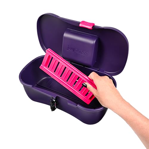 Playtray - #1 Hygienic Toy Storage Box for Adults - Patented Clean & Lock System, Non-Toxic & Recyclable, Made in USA (Purple/Hot Pink) - Perfect for Discreet Bedroom Organization & Adult Toy Storage