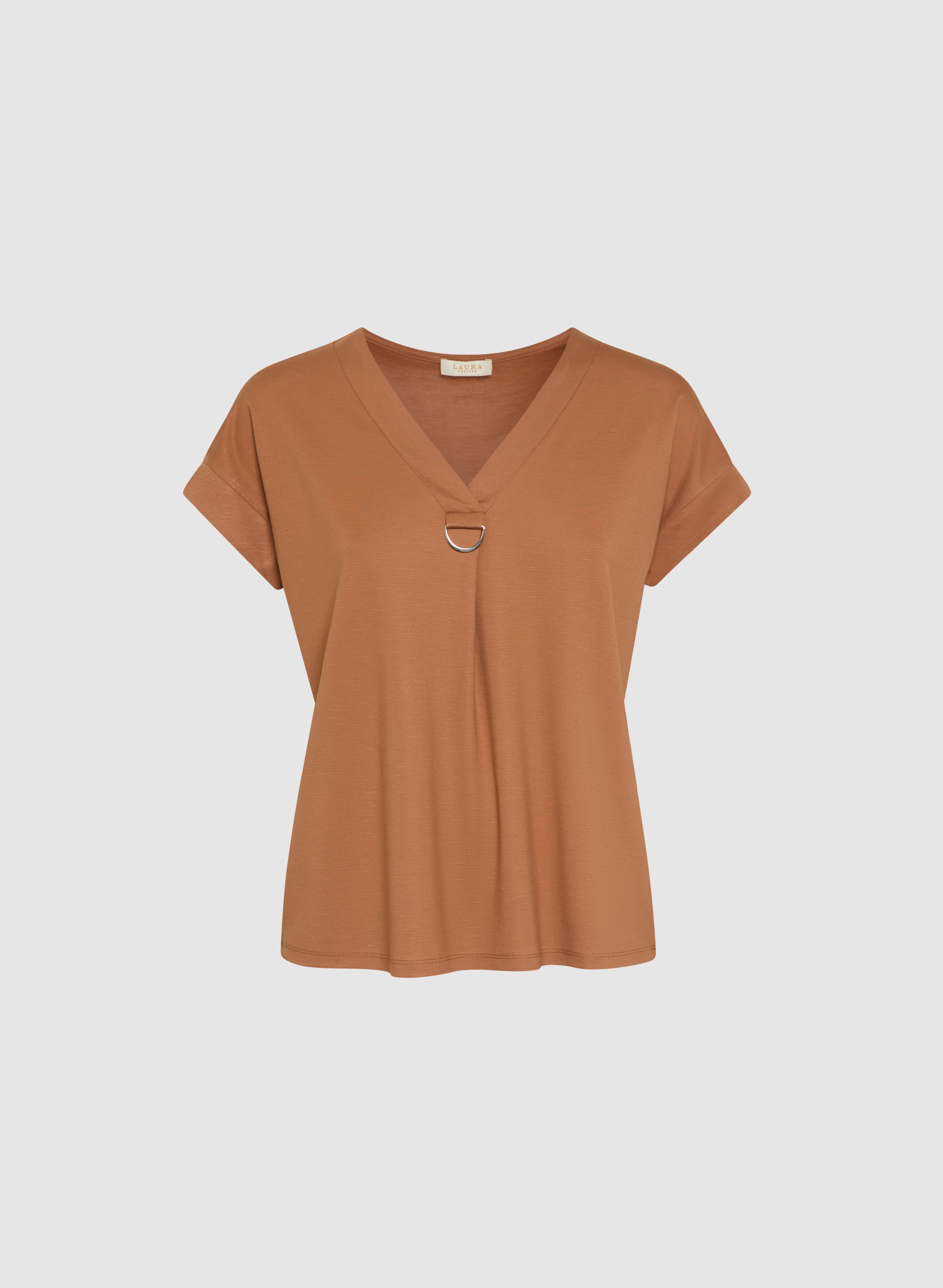 D-Ring T-Shirt for Women - Burnt Henna Print Petite Sizes 4010338 1052 295 - Casual Wear, Layering & Everyday Outfits