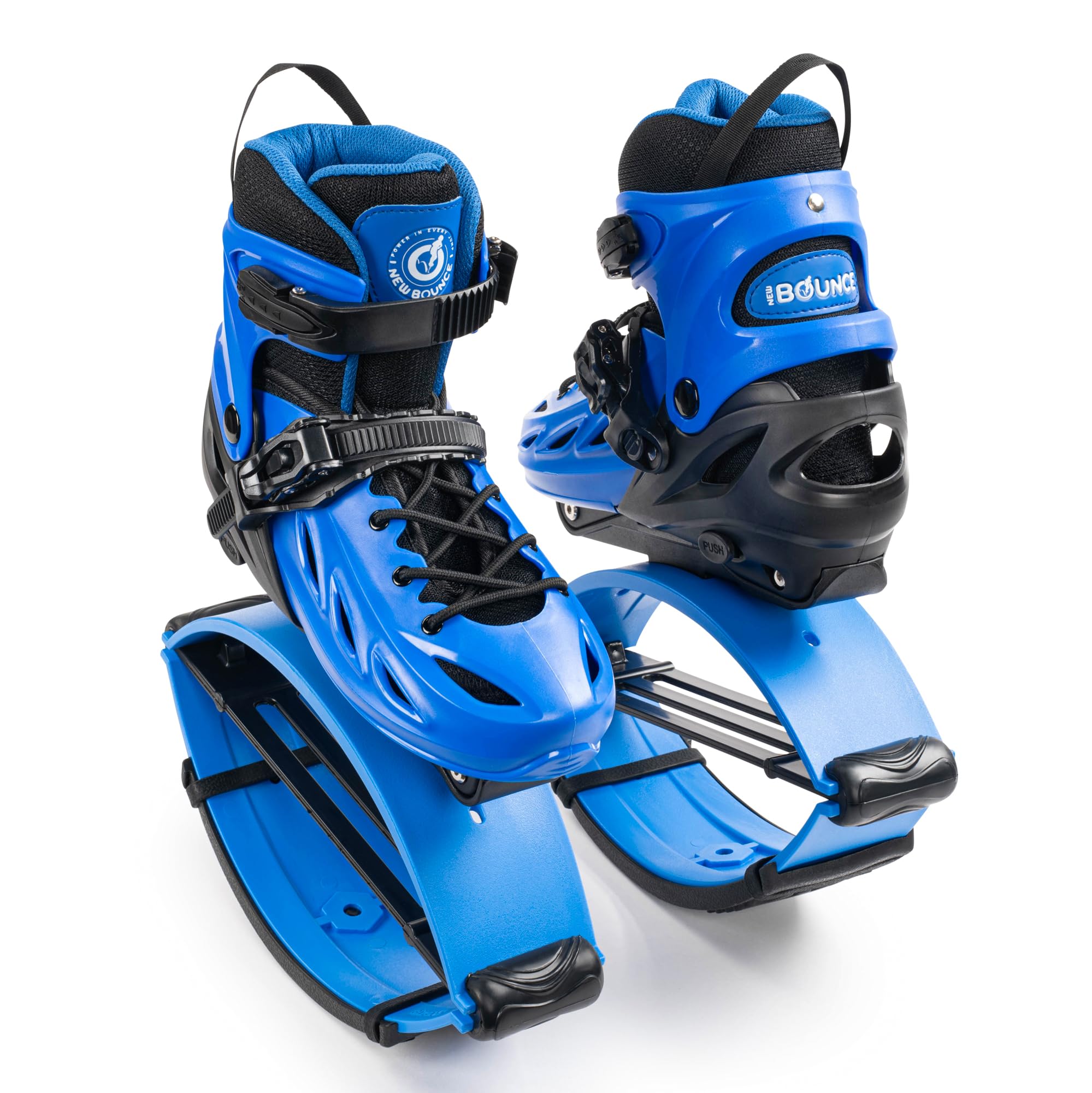 Premium Kids Bounce Jumping Shoes - Adjustable Moon Shoes for Exercise & Fun | Safe Kangaroo Jumping Shoes for Boys & Girls | Perfect for Outdoor Play, Trampoline Parks & Backyard Activities (Blue)