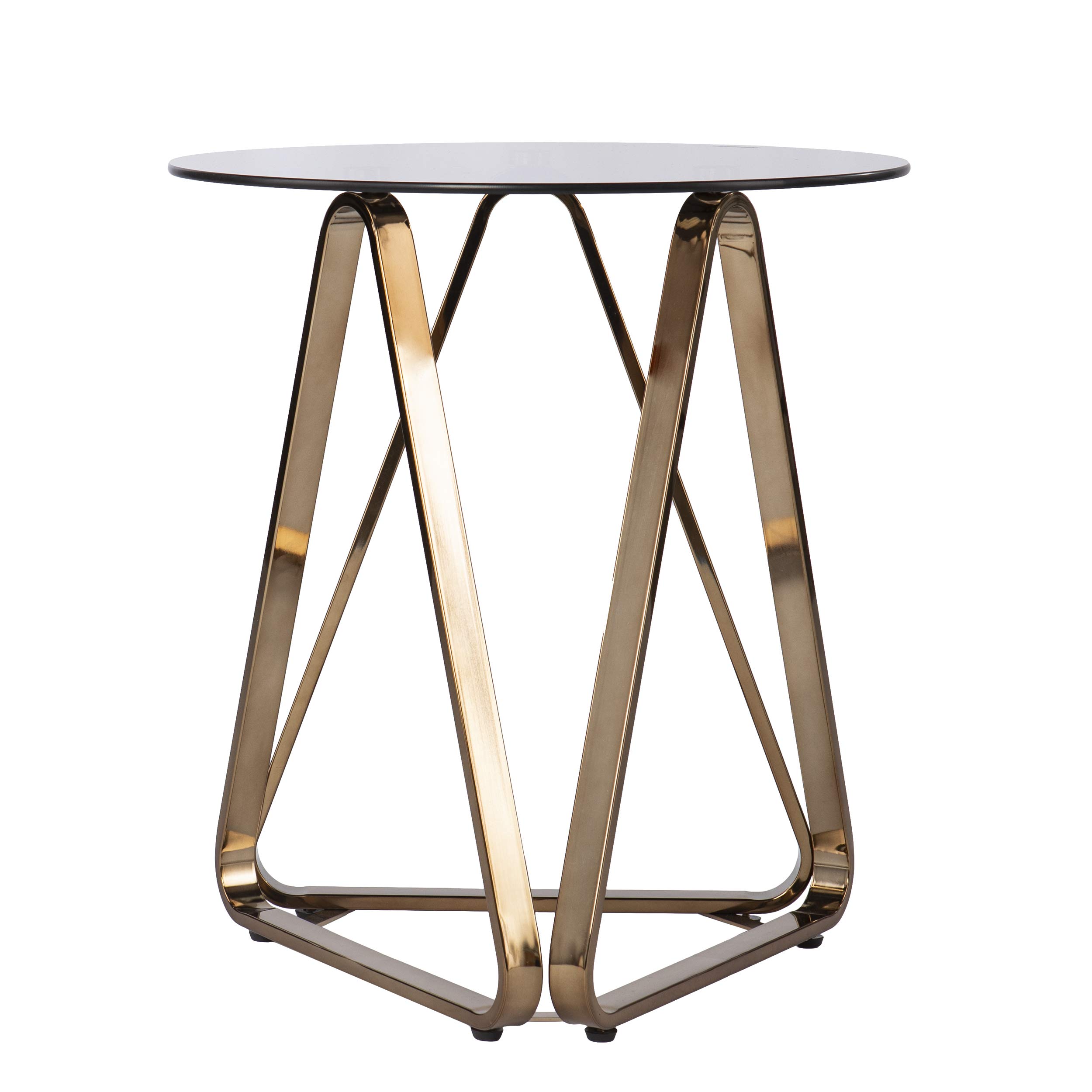 SEI Furniture Stondon End Table - Standard Size, Champagne Gold Finish - Perfect for Living Room, Bedroom, or Office Side Table