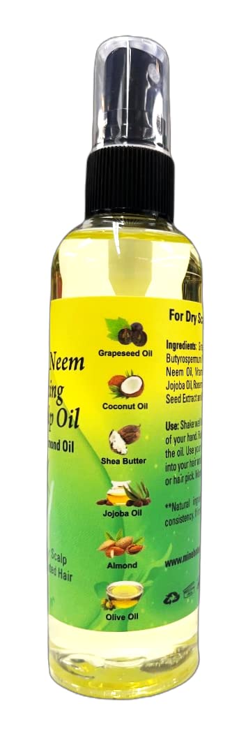 Organic Turmeric & Neem Hair Oil with Jojoba & Almond Oil - Scalp Treatment for Dry Hair, Dandruff Relief & Hair Growth - Perfect for Daily Moisturizing & Nighttime Hair Care Routine