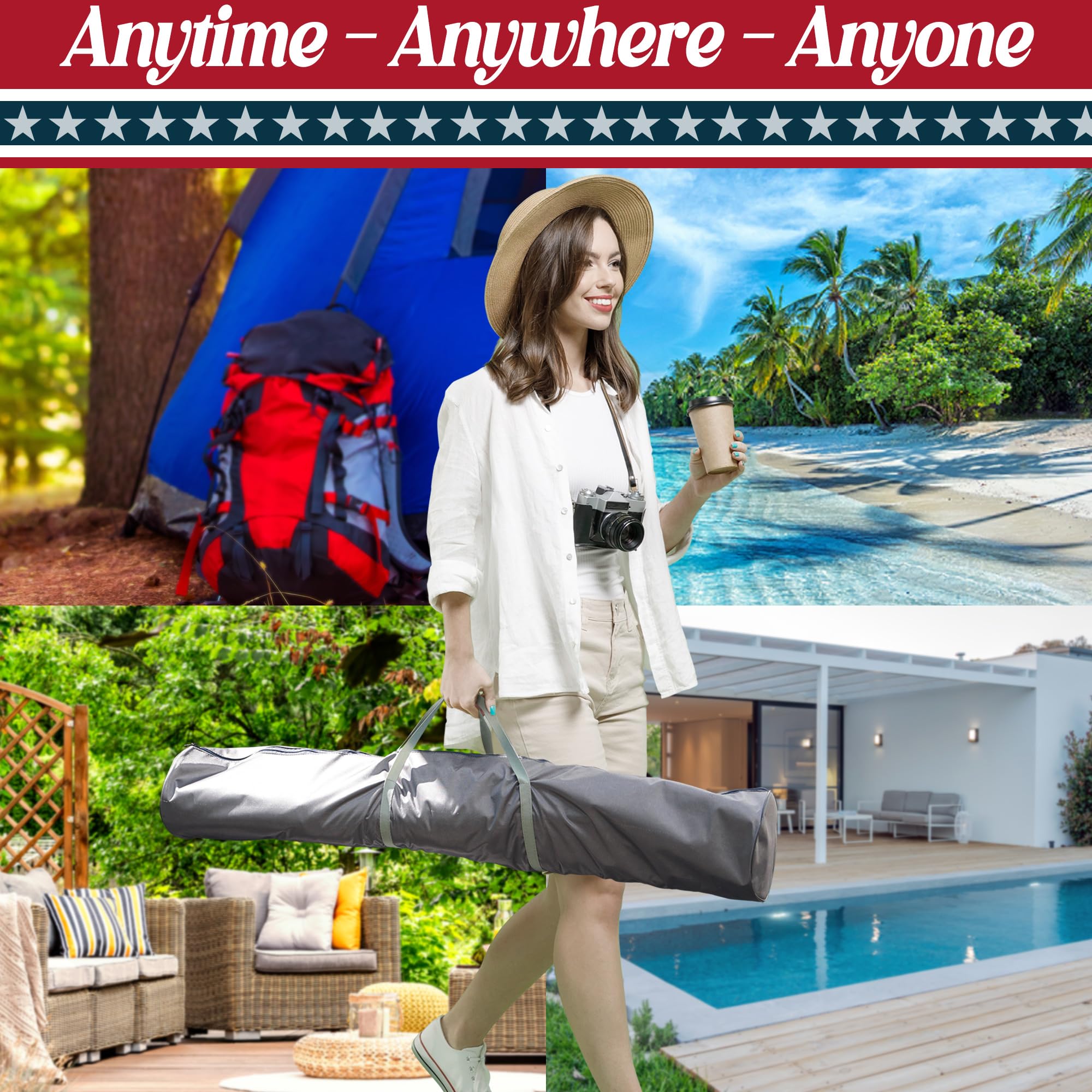 Tranquillo Uniki 550 lbs Capacity Double Hammock Stand - Adjustable & Collapsible Steel Frame with Breathable Polyester Hammock Net - Perfect for Camping, Backyard Relaxation & Outdoor Adventures