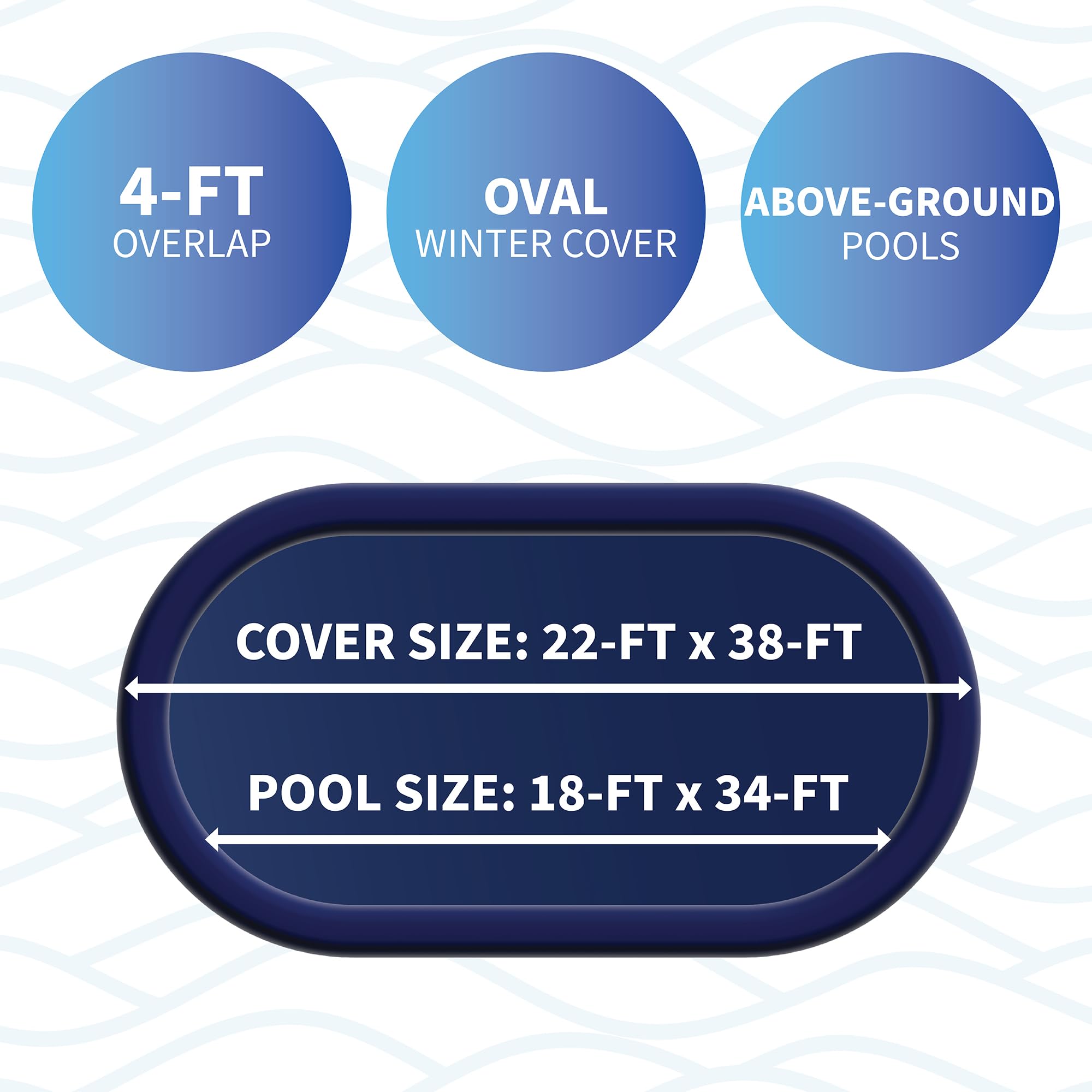 Blue Wave Gold 15-Year 18ft x 34ft Oval Above Ground Pool Winter Cover - Heavy Duty Protection for Inground & Backyard Pools During Cold Seasons