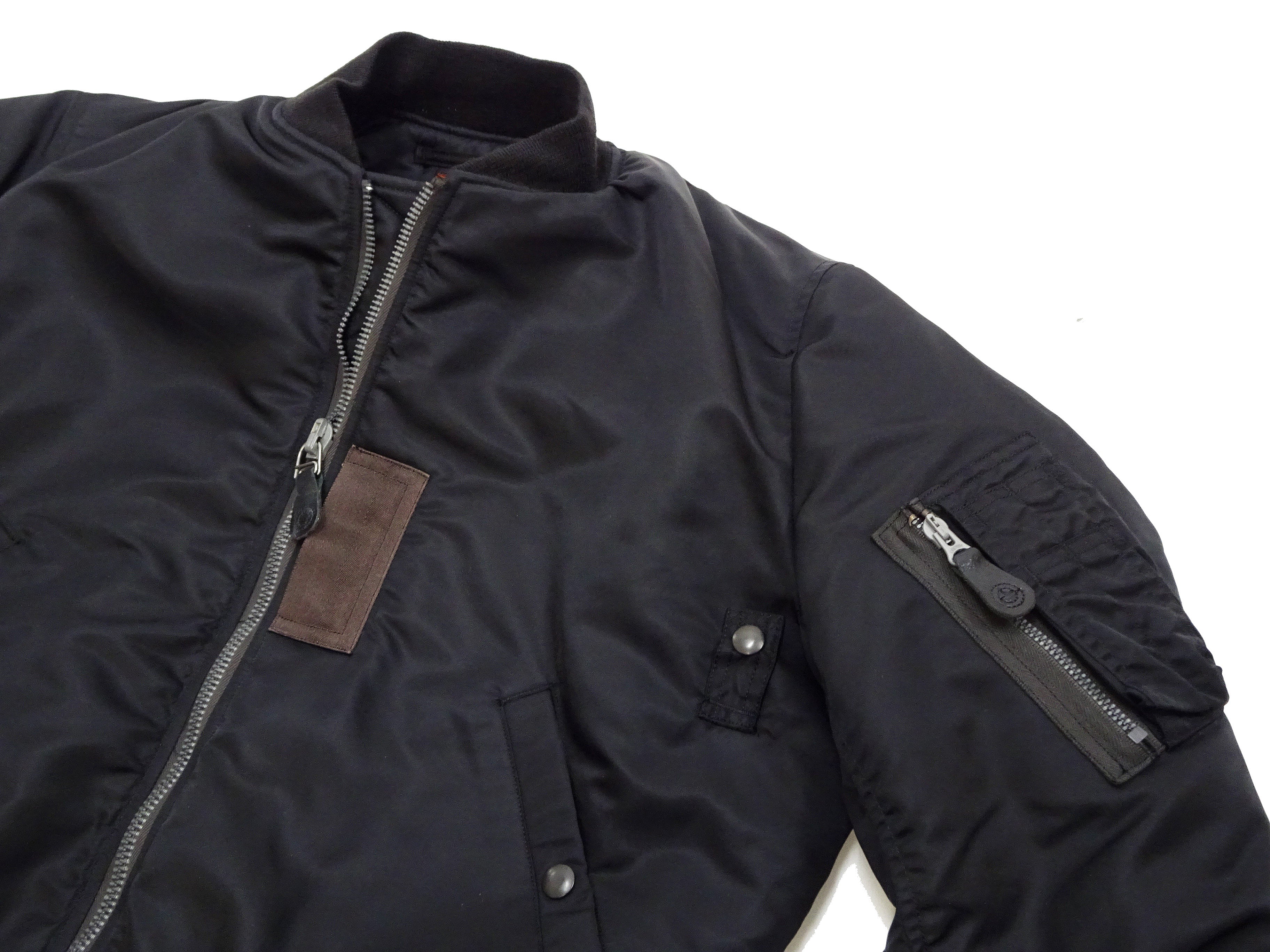 Buzz Rickson Black MA-1 Flight Jacket for Men - William Gibson Collection Albert Turner MA1 Bomber Jacket BR15414 (No Stencil) - Stylish Aviator Jacket for Urban Fashion & Motorcycle Riding