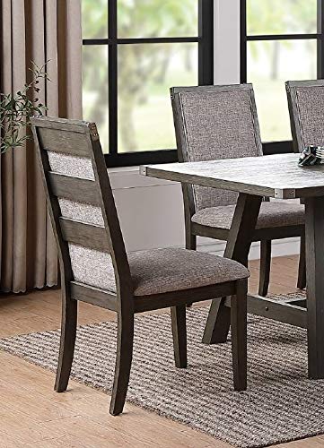 2-Pack Rubberwood Dining Chairs with Fabric Seat Cushions & 3-Panel Back Support - Modern Kitchen & Dining Room Furniture for Home & Restaurant Use