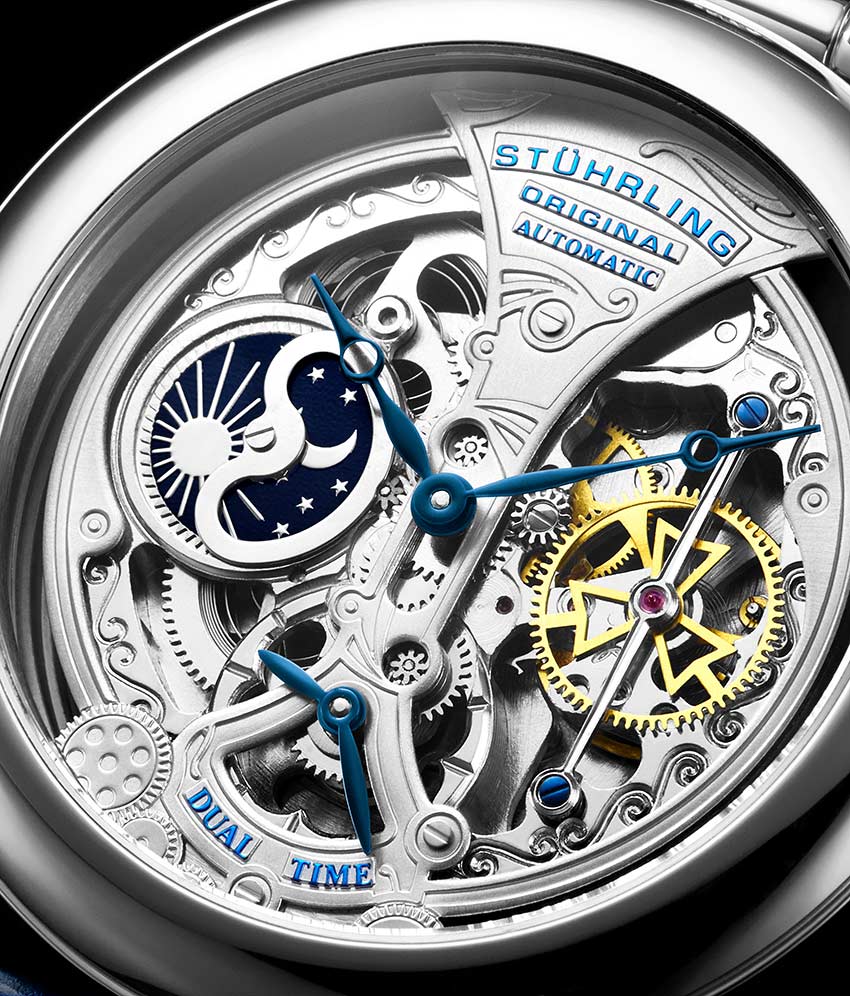 Emperor's Grandeur 127A Automatic 49mm Skeleton Watch for Men - Luxury Mechanical Timepiece with Open Heart Design - Perfect for Formal Events, Business Meetings & Special Occasions