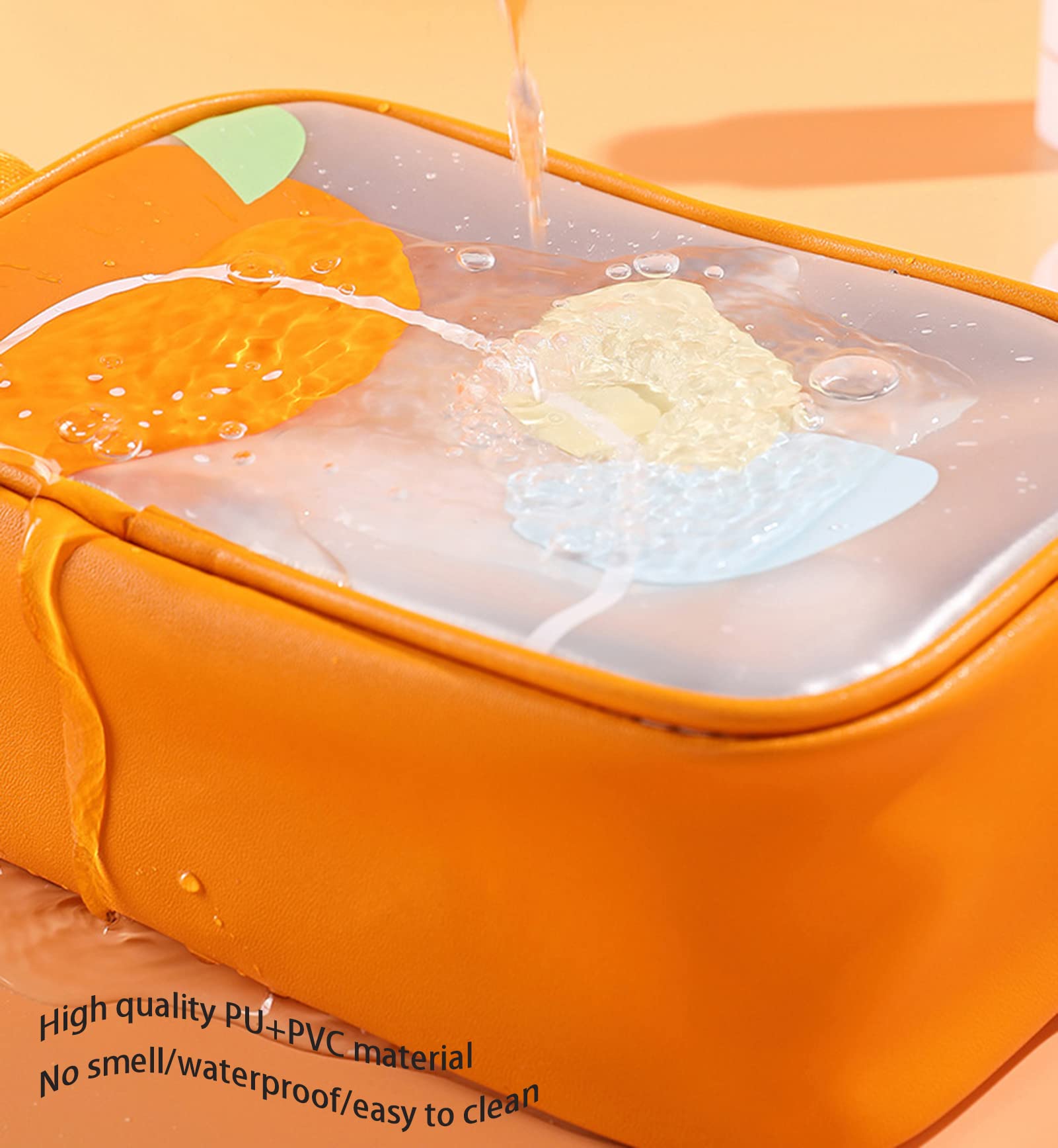 Dajingkj 3-Piece Waterproof Makeup Bag Set - Dry & Wet Separation Cosmetic Organizer for Travel, Beach, Swimming | Portable Leather Toiletry Pouch (Blue) - Perfect for Women's Cosmetics, Kids' Swim Essentials & Gym Toiletries