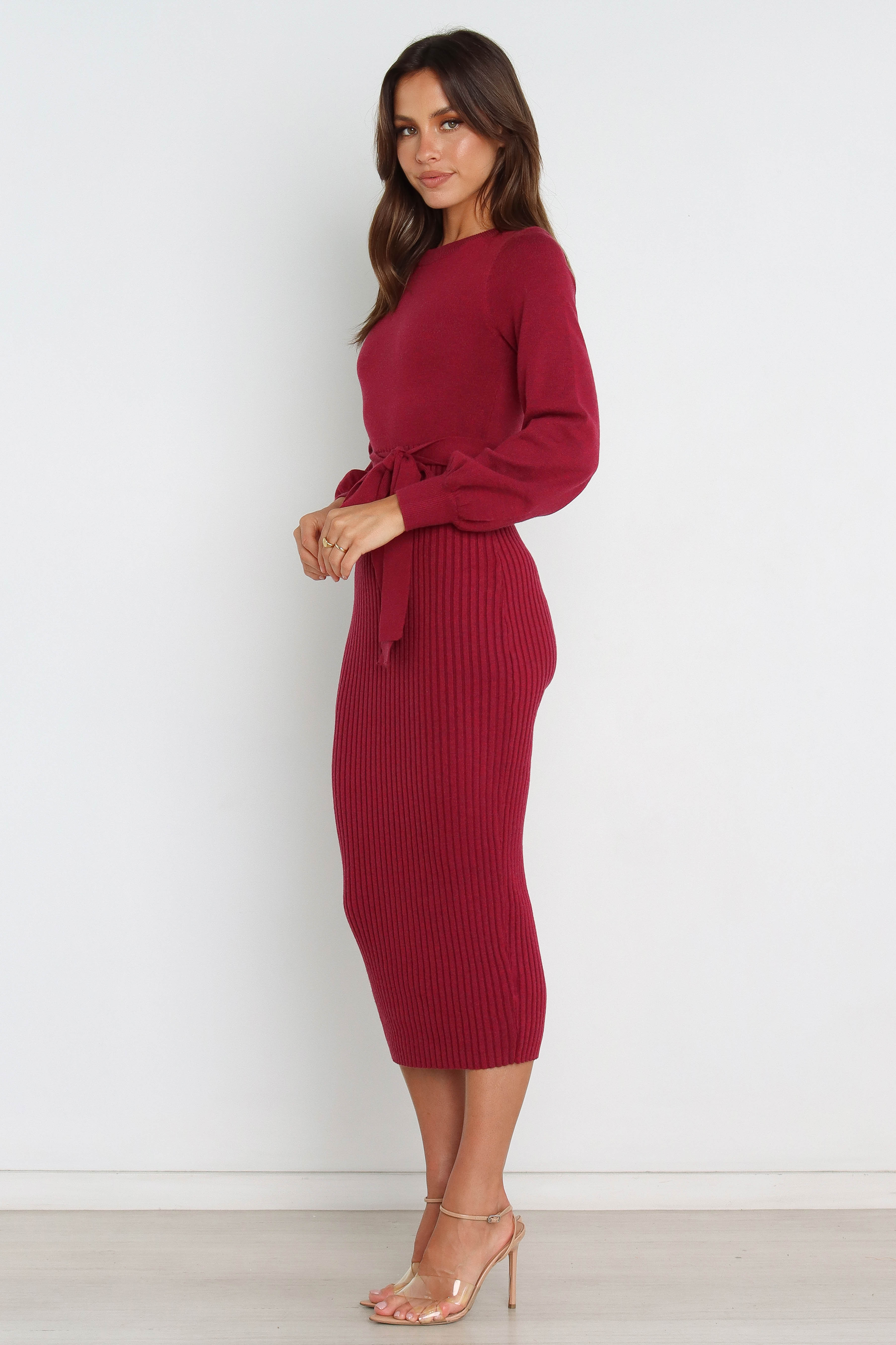 Helena Women's Elegant Wine Red Dress - Perfect for Cocktail Parties, Evening Events & Special Occasions