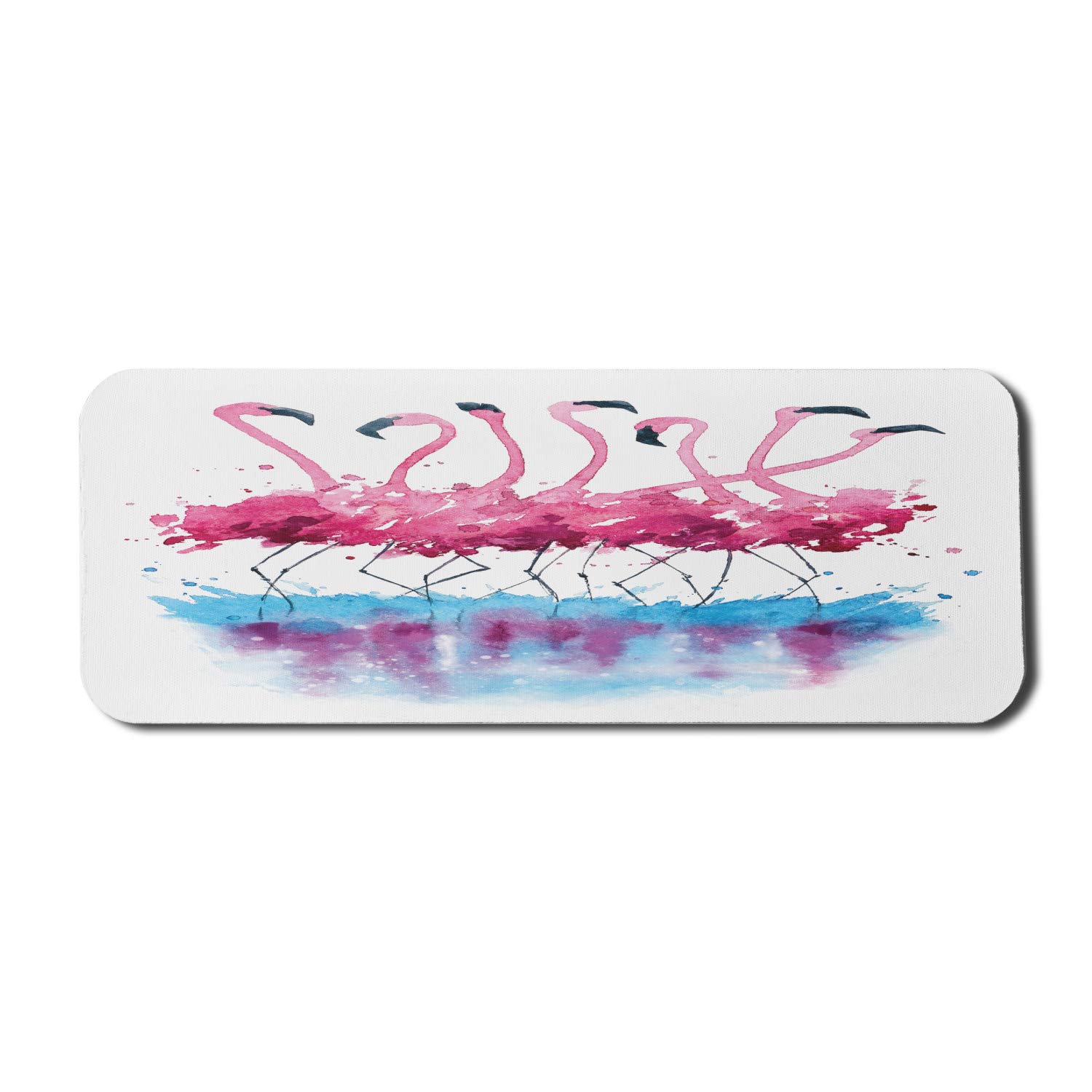 Ambesonne Flamingo Love Birds Feather Watercolor Mouse Pad - Non-Slip Rubber Gaming Mousepad (31