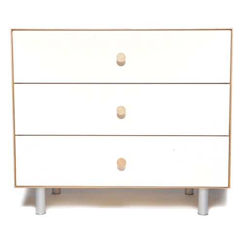 Merlin 3-Drawer Birch Wood Dresser with Classic Base - Perfect for Bedroom, Nursery, or Dorm Organization & Storage