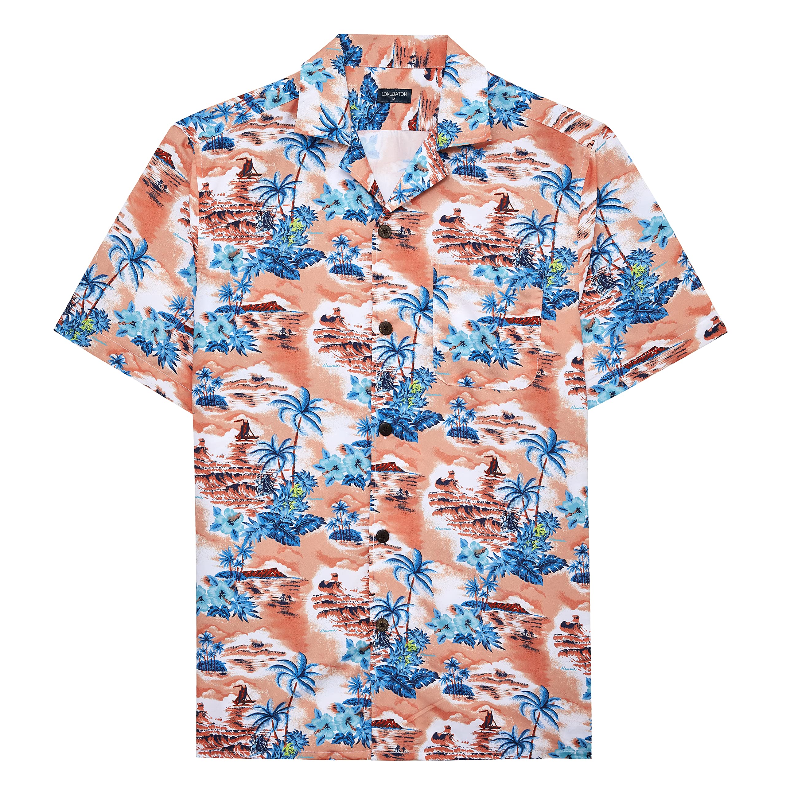Stylish Rayon Hawaiian Shirts for Men - Breathable Short Sleeve Aloha Shirts with Front Pocket | Perfect for Beach Vacations, Summer Parties & Tropical Getaways