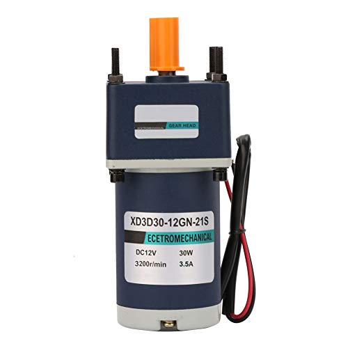 12V 30W High Torque Permanent Magnet DC Gear Motor - 3000/3200 RPM Reduction Geared Motor (#18) for Robotics, DIY Projects, and Industrial Automation