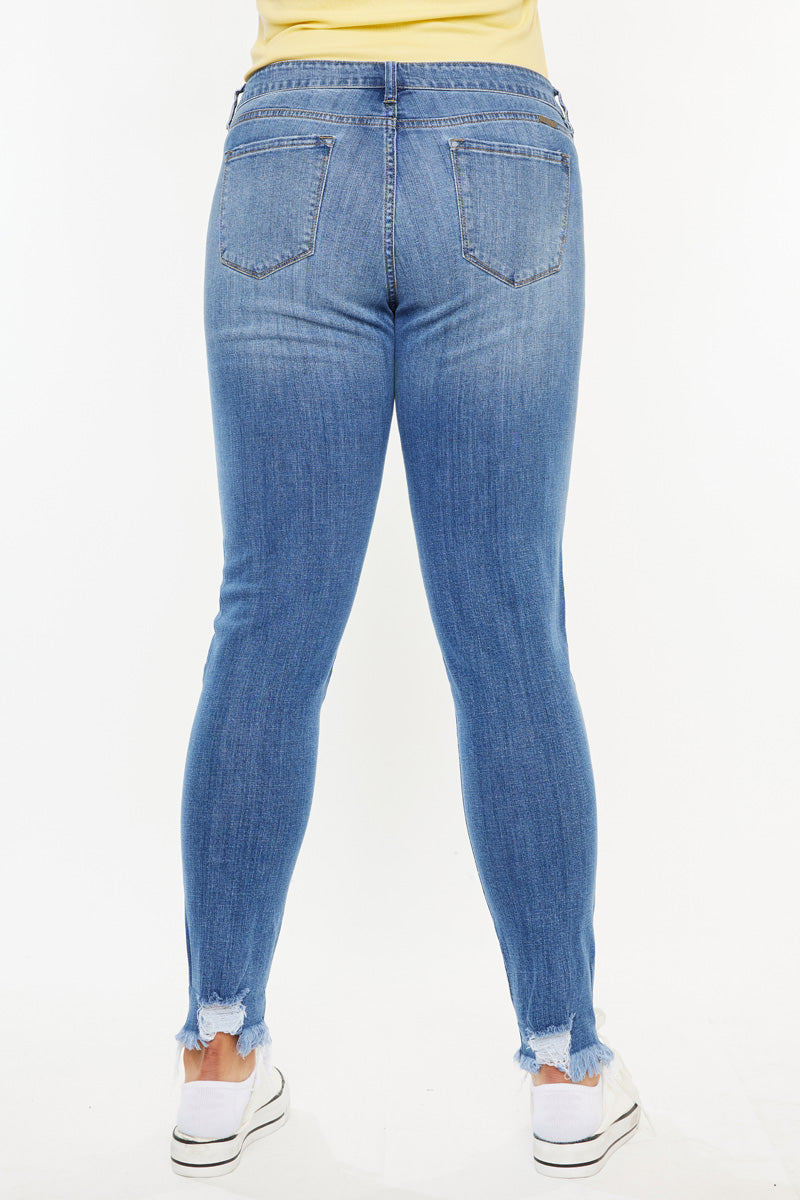 Plus Size Summer Mid Rise Super Skinny Jeans for Women - Stretch Denim Pants for Casual Outfits & Date Nights