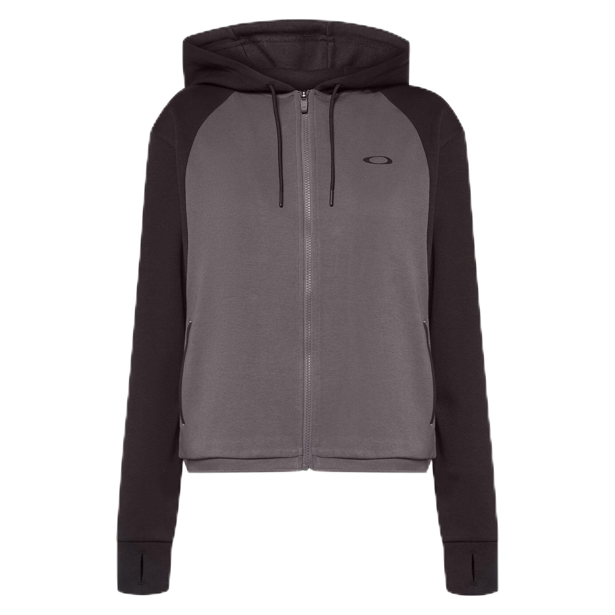 Oakley Women's Pursuit Cruise Full Zip Hoodie - Black | Lightweight Athletic Jacket for Running, Gym & Outdoor Activities