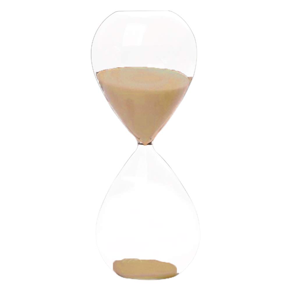 Graces Dawn 60-Minute Transparent Glass Hourglass Sand Timer - Champagne Color - Perfect for Meditation, Cooking, Board Games & Home Decor